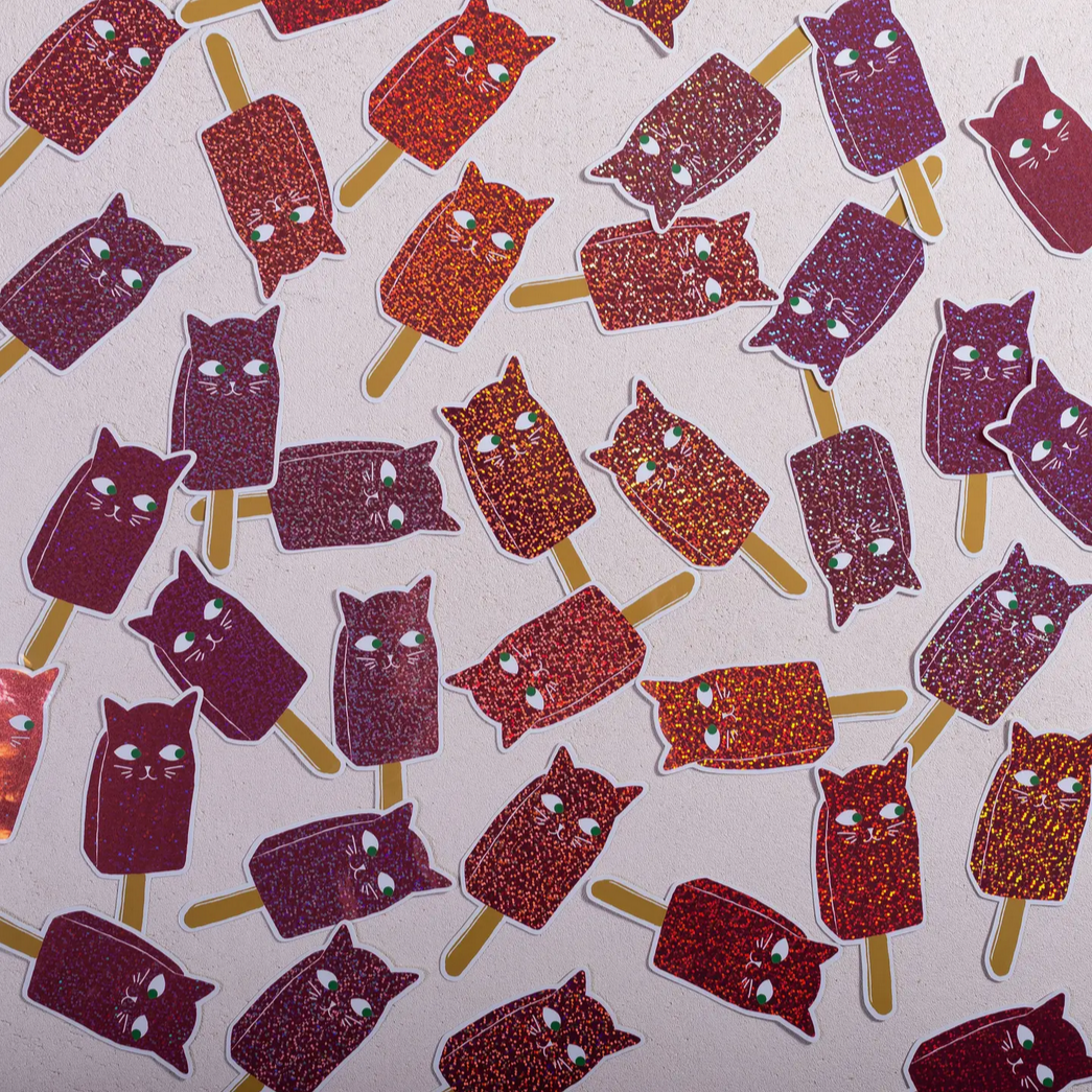 Glitter Catsicle Sticker