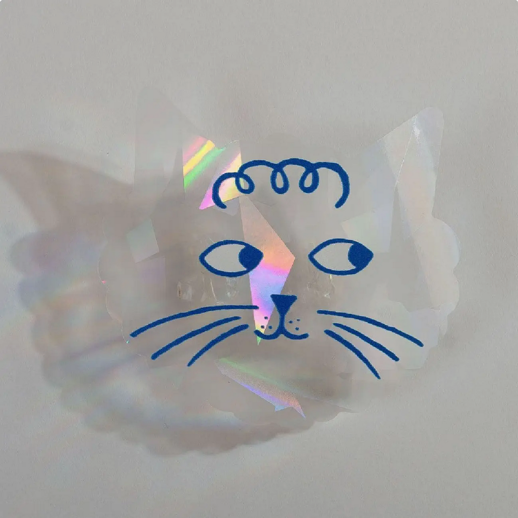 Cloud Cat Rainbow Sun Catcher Sticker