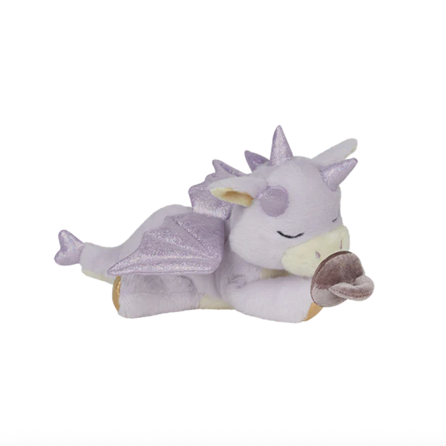 Plush dragon toy on a website page with product details.
