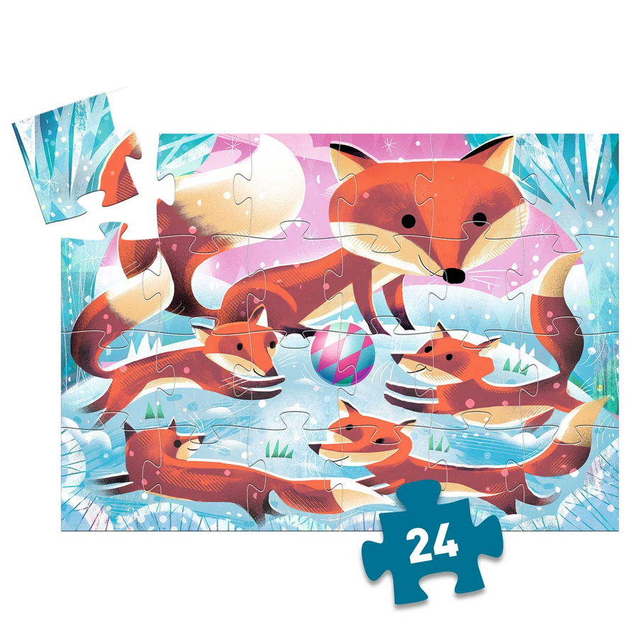 Children's puzzle with fox design on a white background