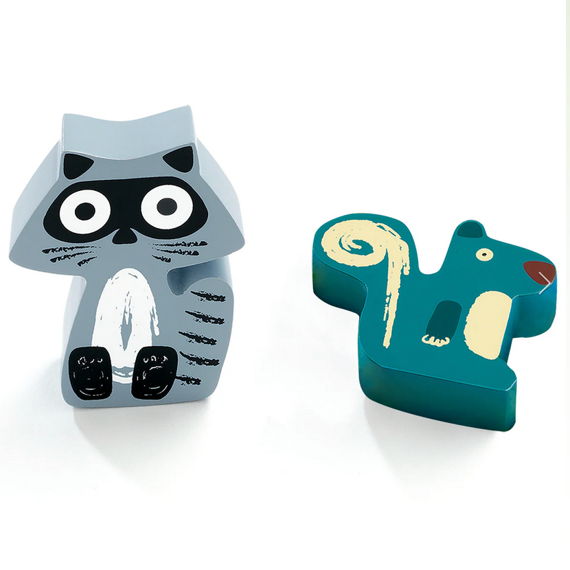 Oski Envy product packaging with raccoon and squirrel designs on a white background