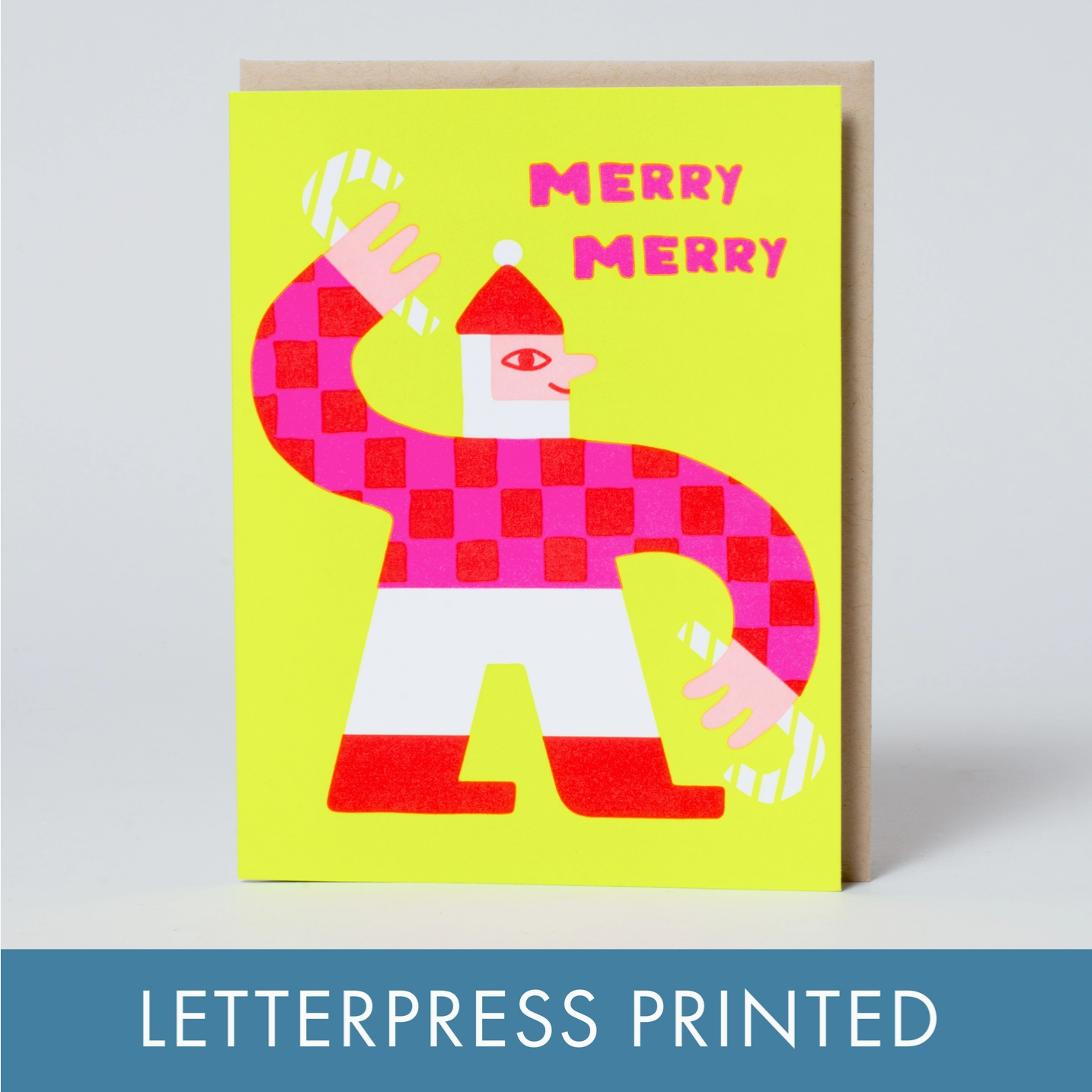 Dancing Santa Holiday Letterpress Card - Suzy Ultman