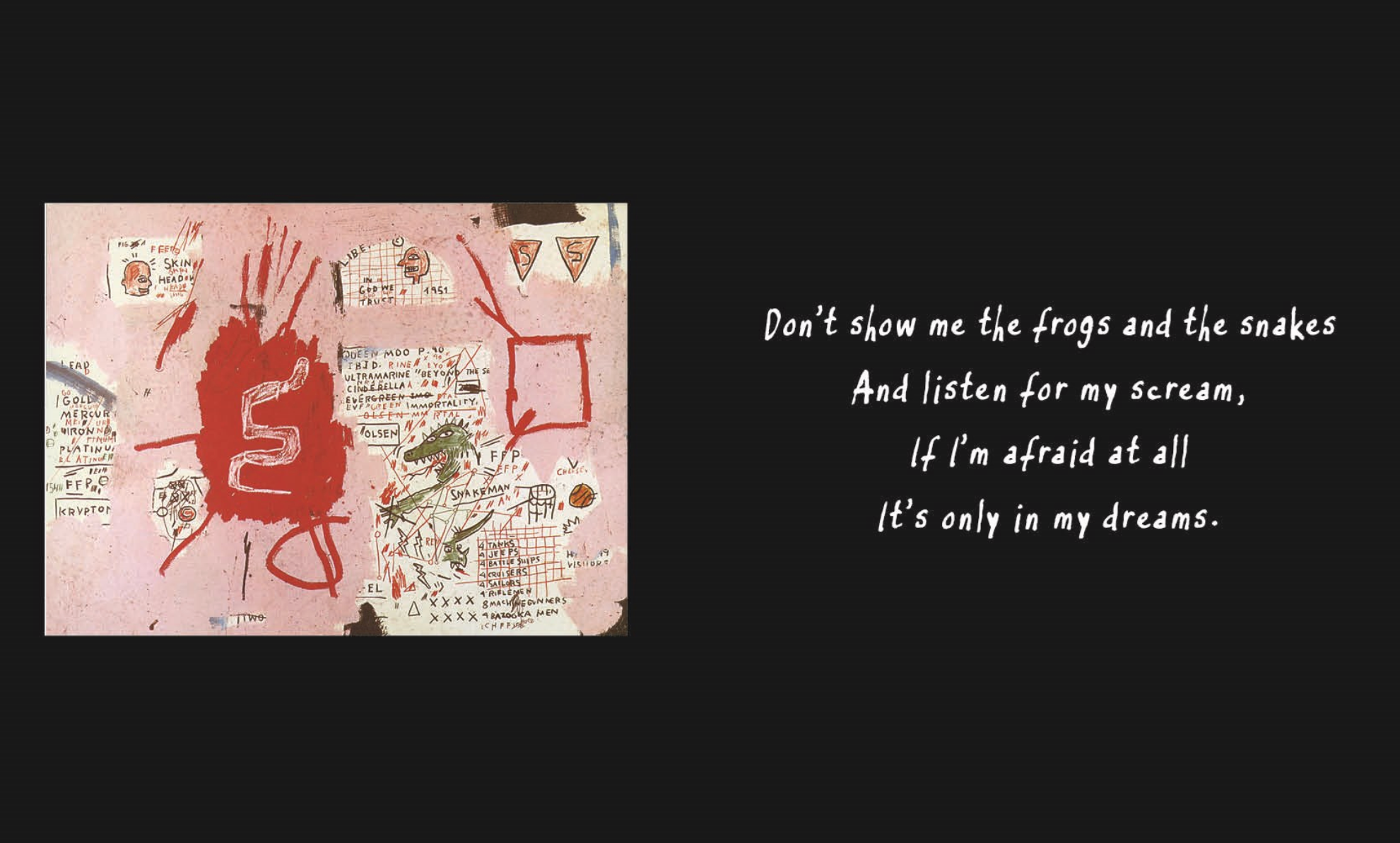 Illustration with text on a black background