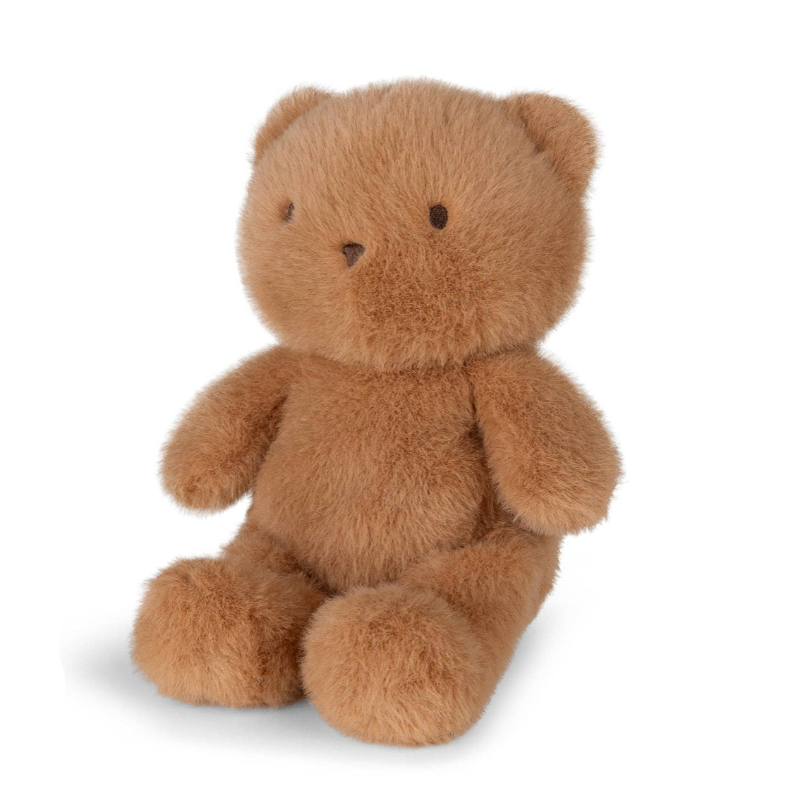 Brown teddy bear on a white background
