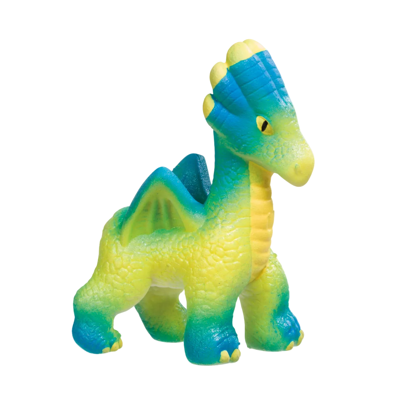 Colorful toy dragon on a white background
