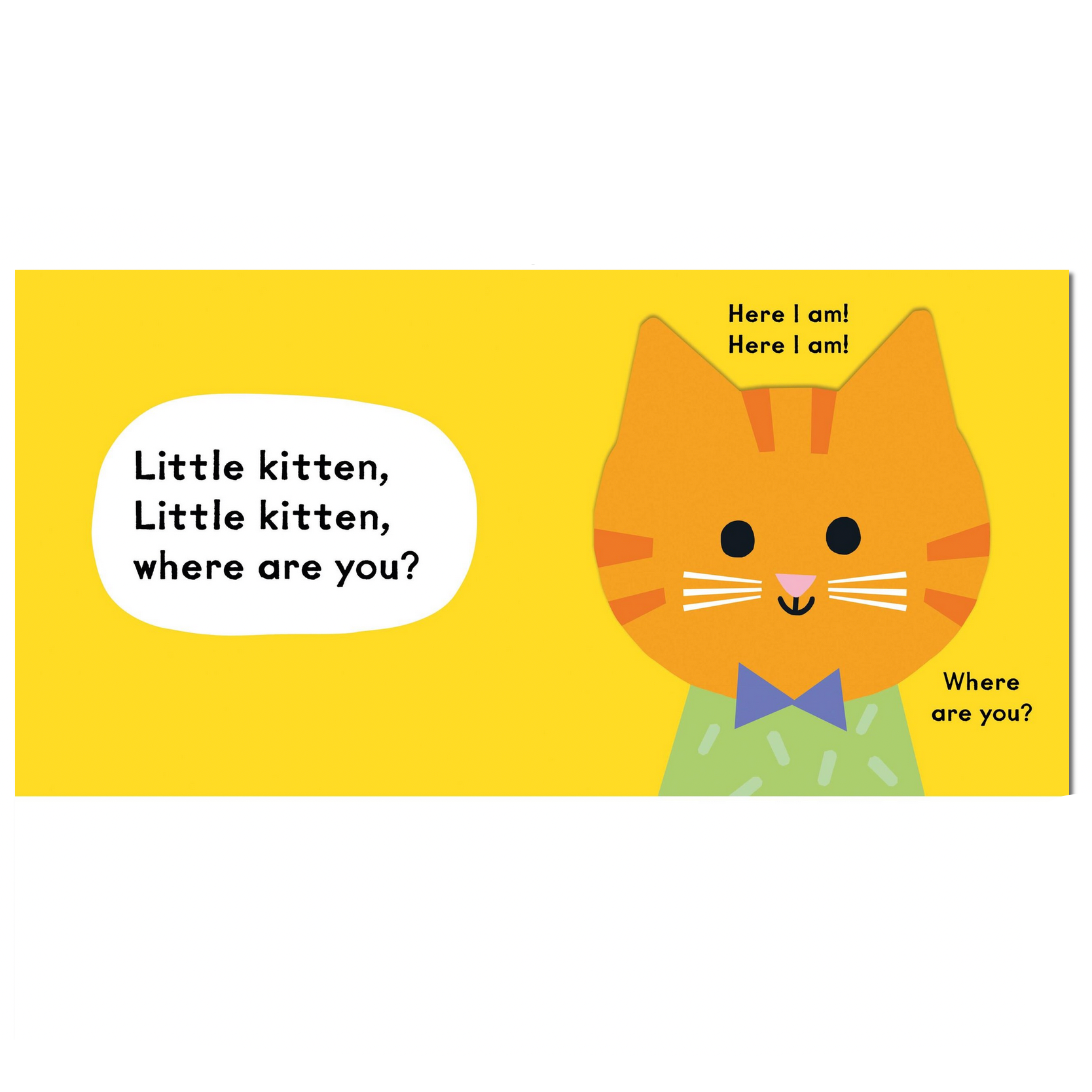 Illustration of a cat with text on a yellow background
