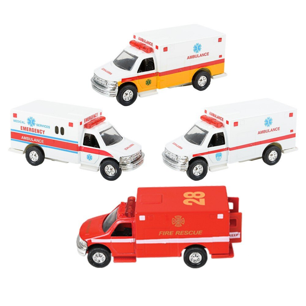 5" Die-Cast Pull Back Rescue Ambulance