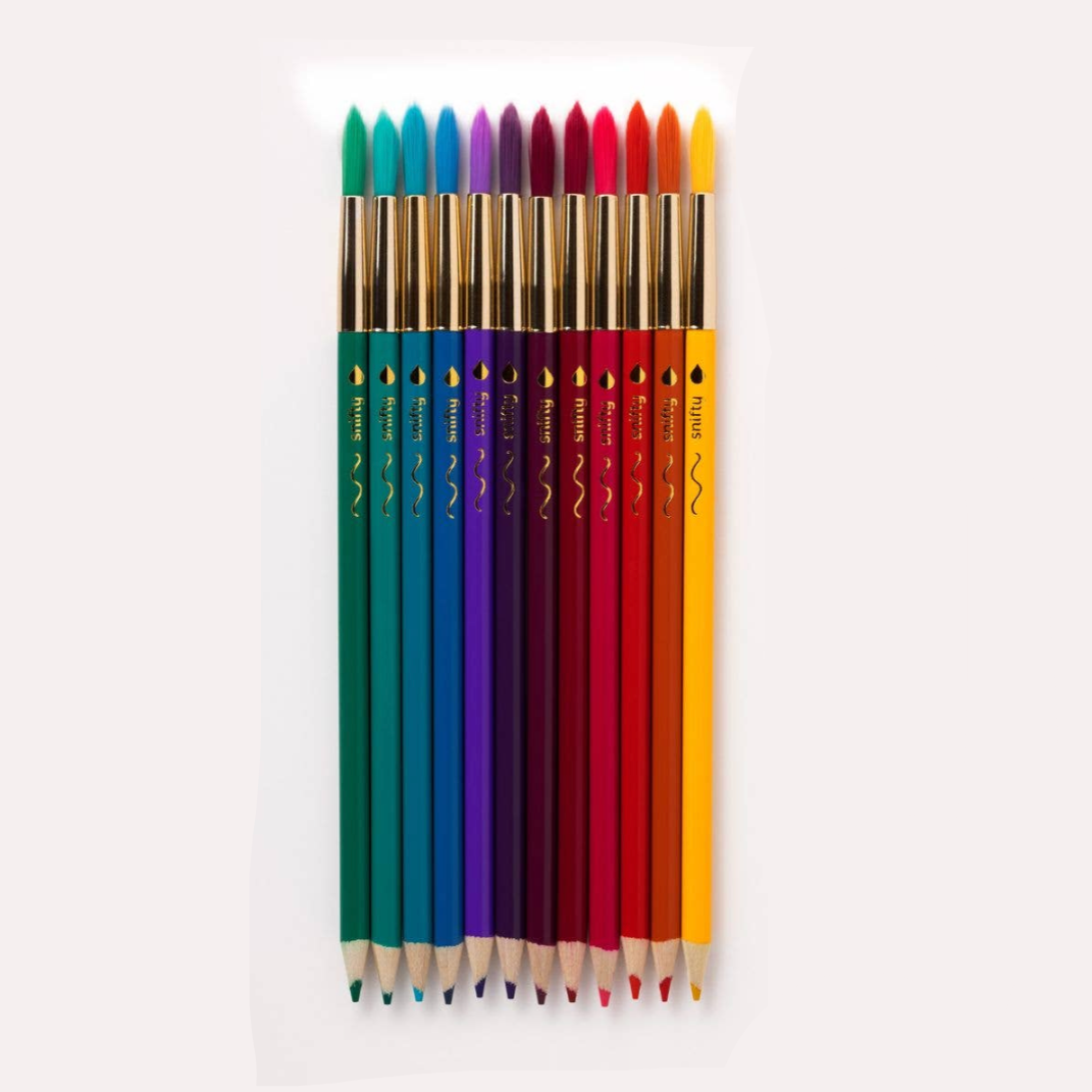 Set of colorful pencils on a white background 