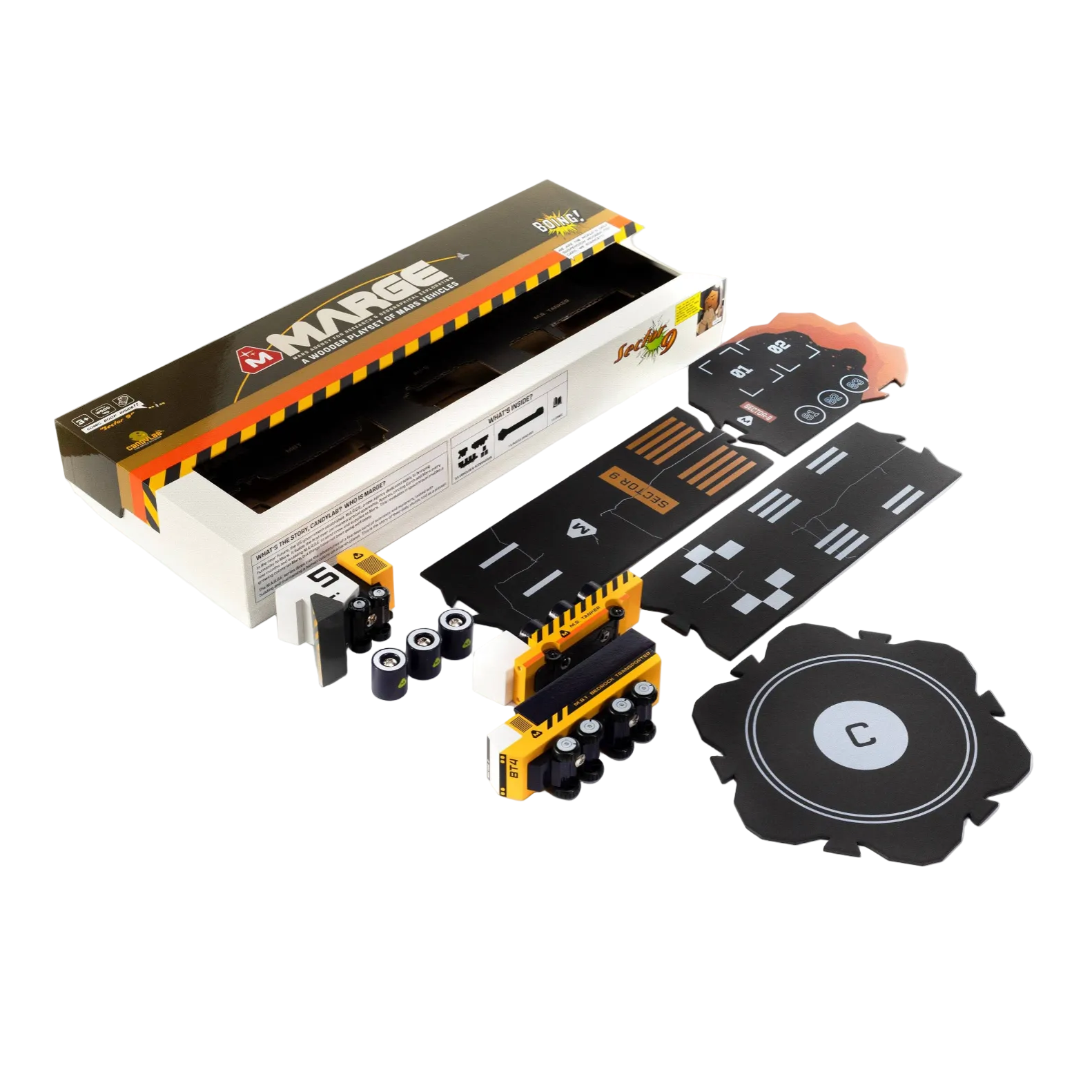 Toy Car components on a white background
