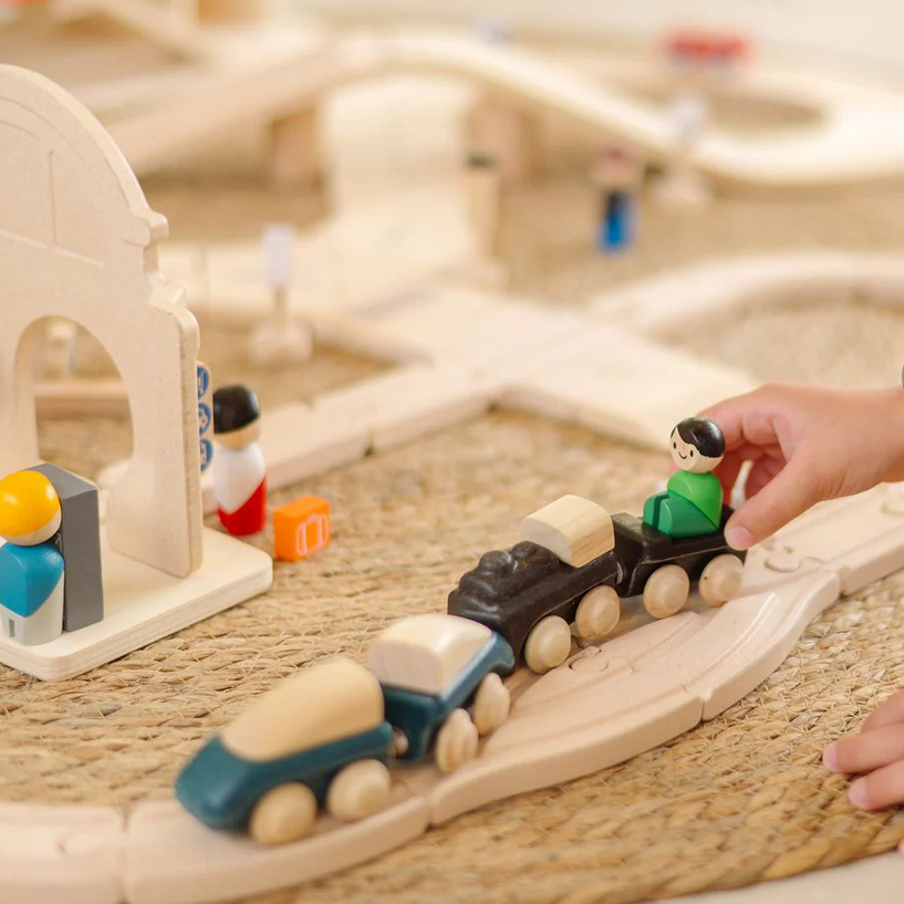 City transit rail & road playset