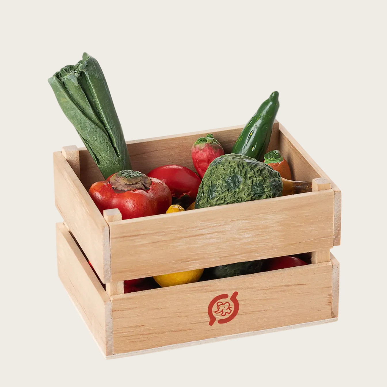 Wooden crate with vegetables on a website page