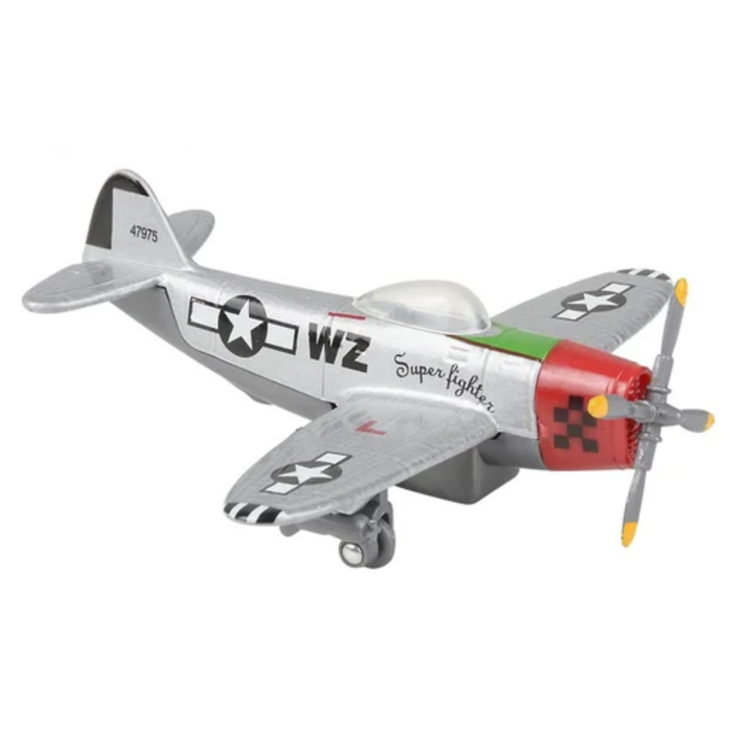 Model airplane with 'WZ' marking on a white background