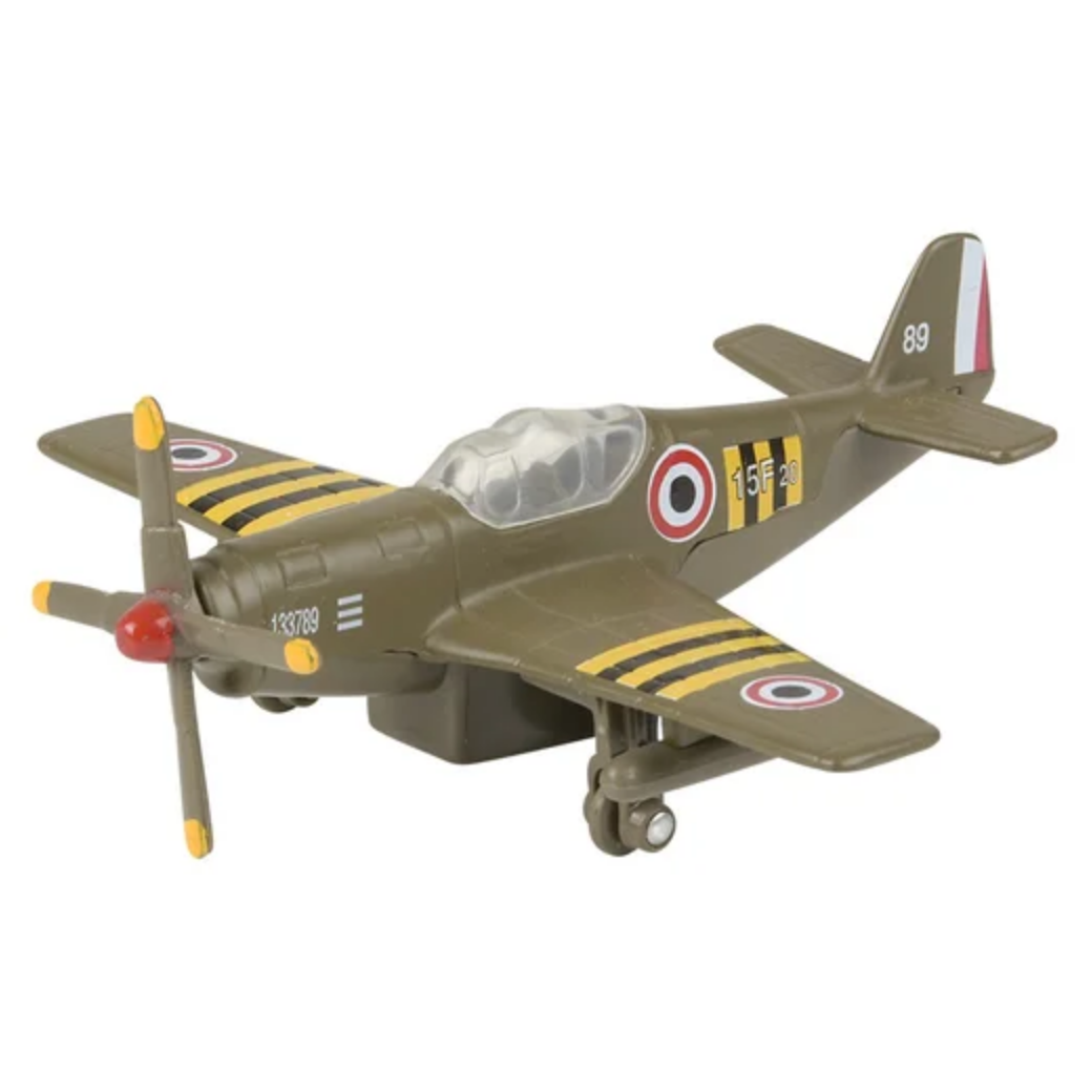 Toy airplane model on a white background