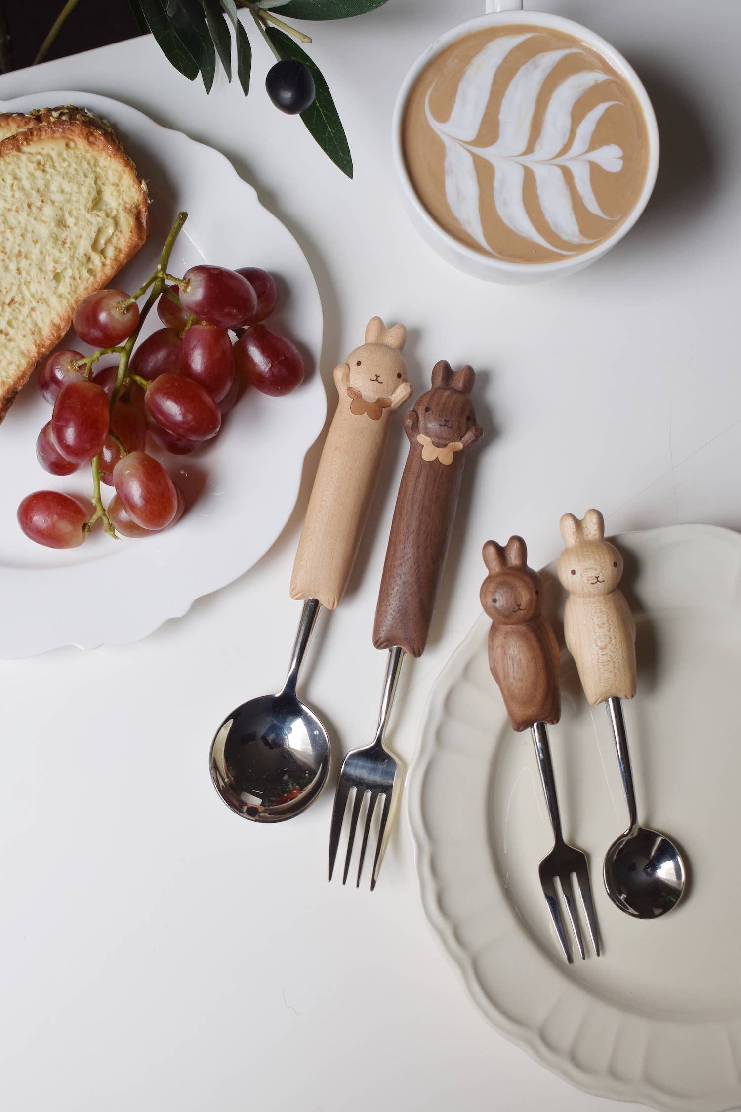 Hand-Carved Bunny Spoon & Fork