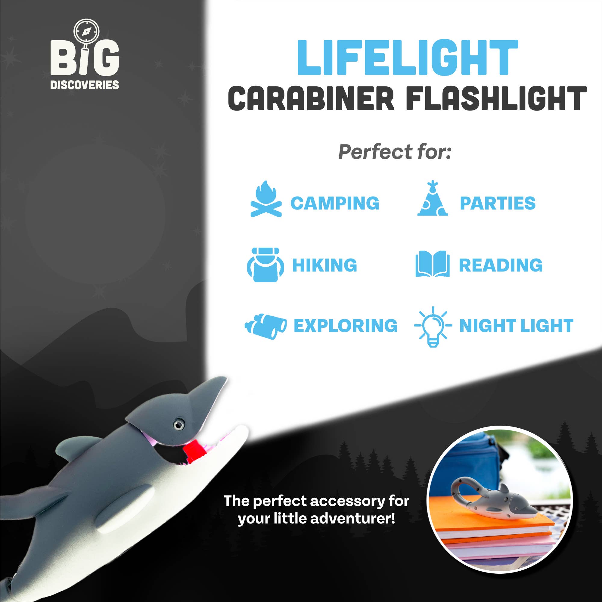 Animal Carabiner Flashlight - dolphin