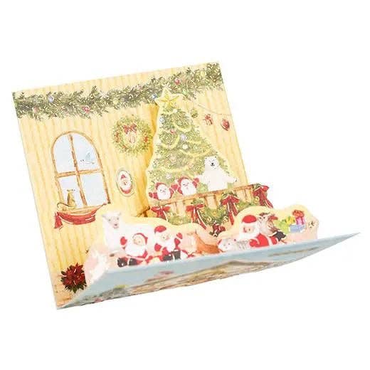 Christmas-themed greeting card with festive design on a white background