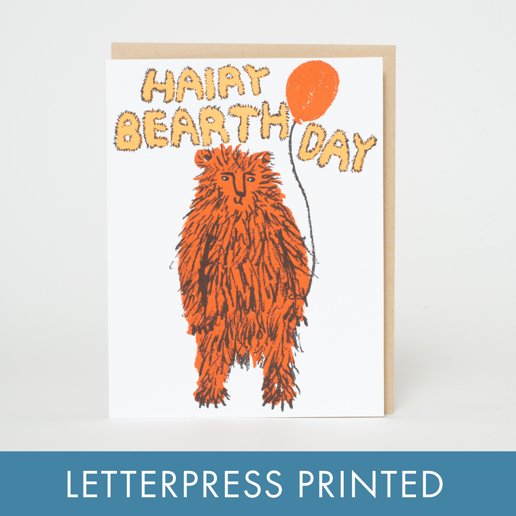 Birthday Bear Letterpress Card