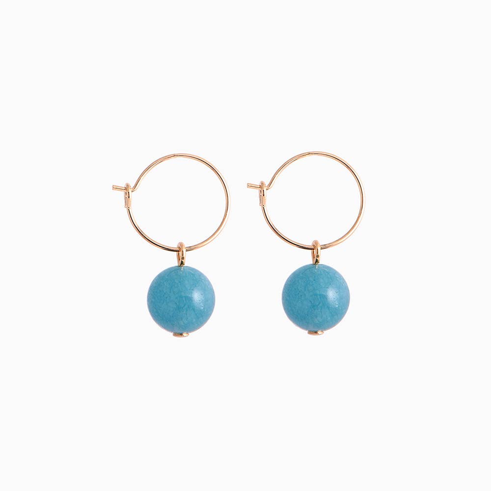 WOLCOTT bead hoops (ocean blue quartz)