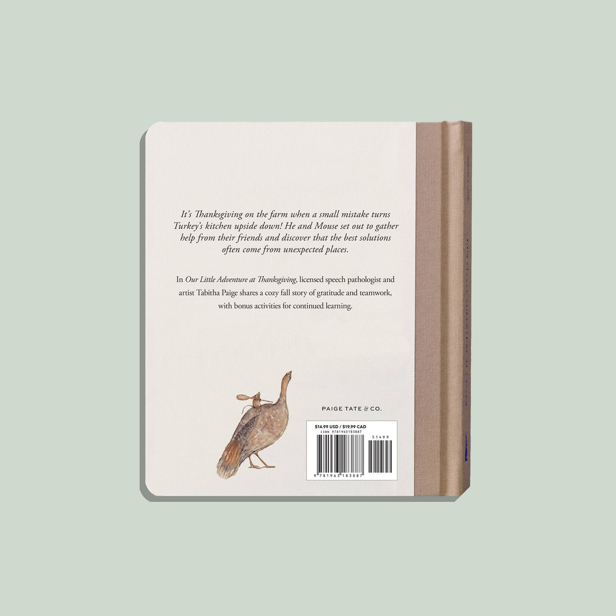 Book cover with text and a bird illustration on a light green background