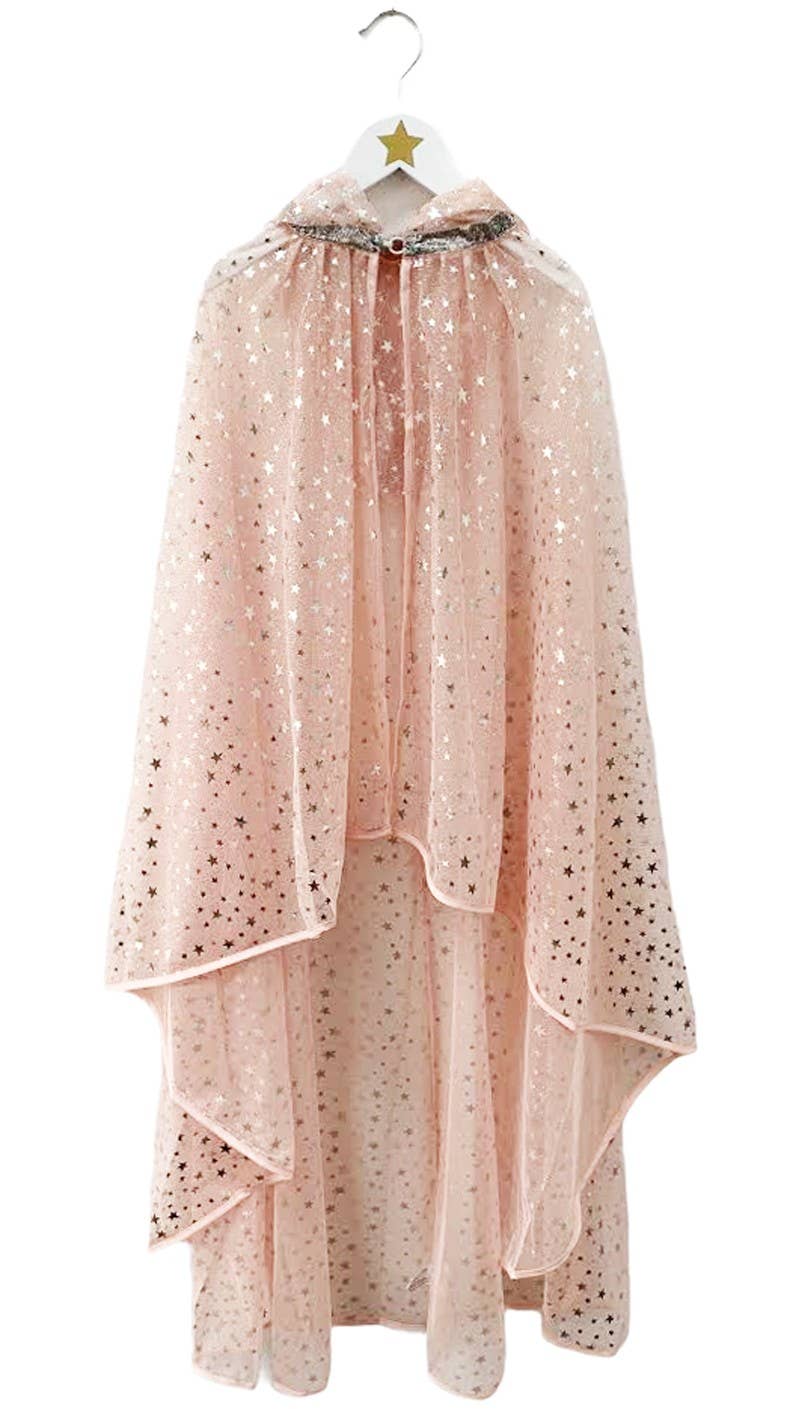 Pink Fairy Cloak with Silver Stars (4-10yrs)