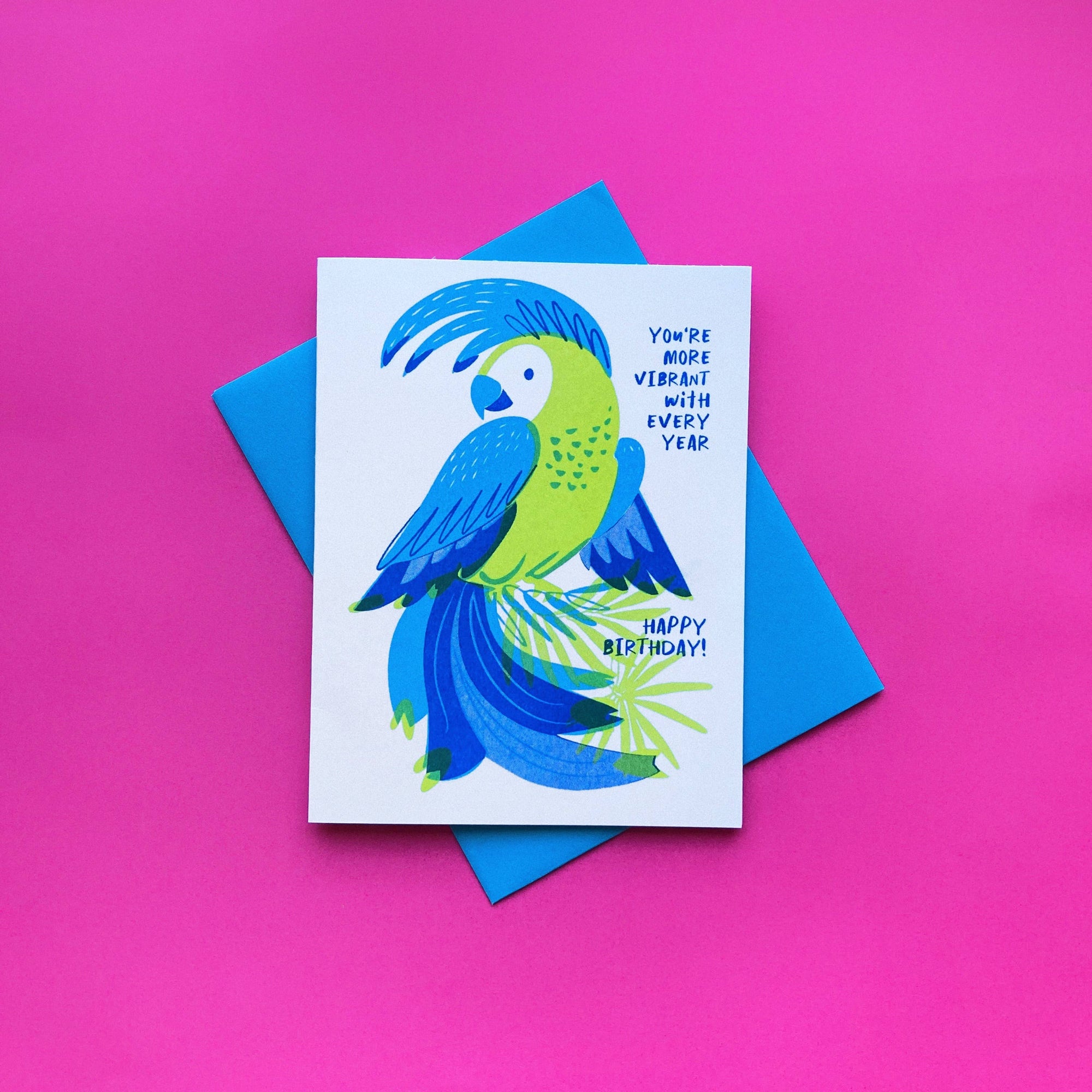 More Vibrant Every Year Birthday - Cute Risograph Card