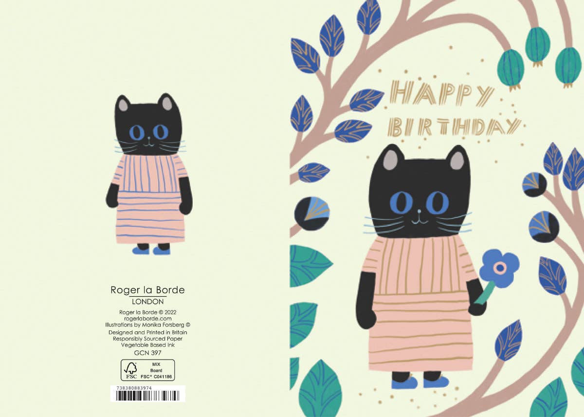 Cute Birthday Cat Petite Card