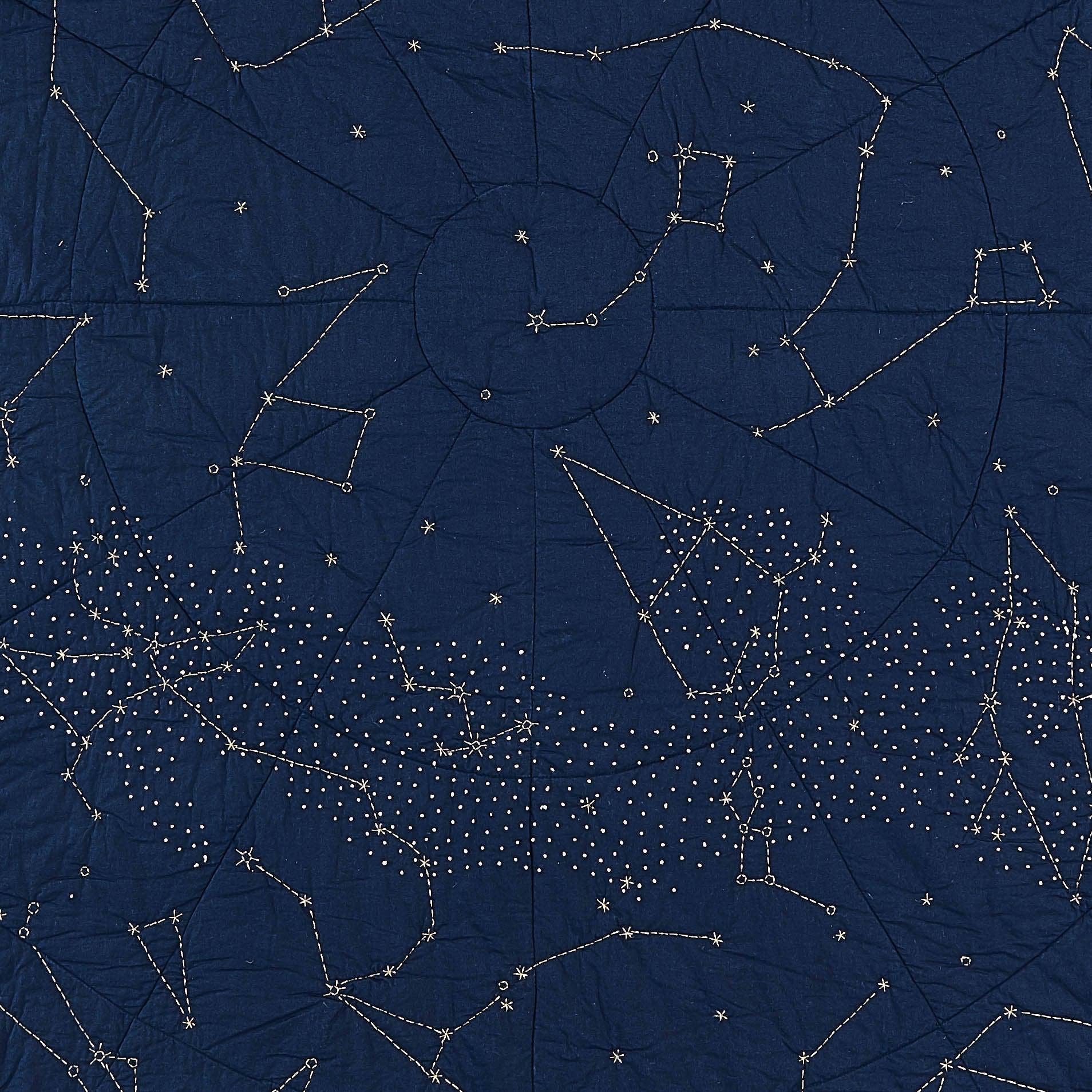 Pattern of constellations on a dark blue background