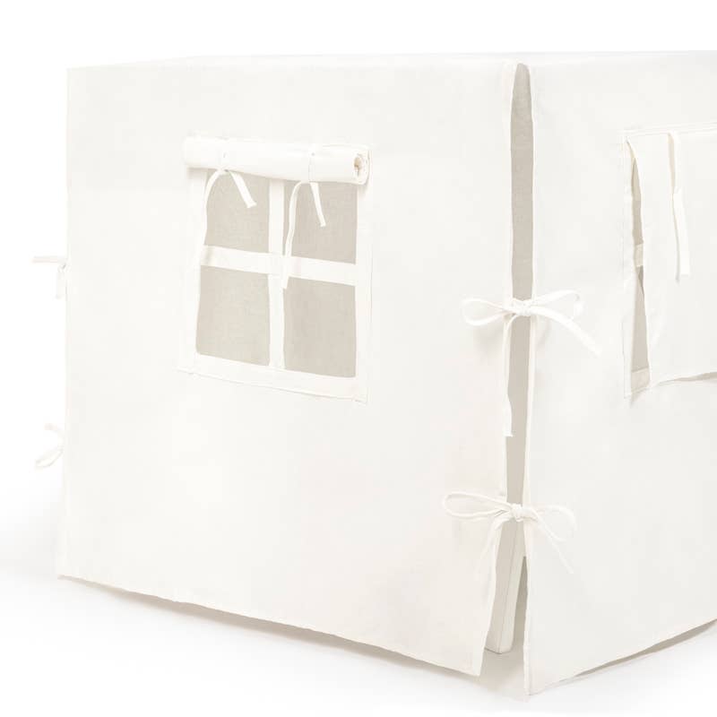 White tote bag with a clear window on a white background