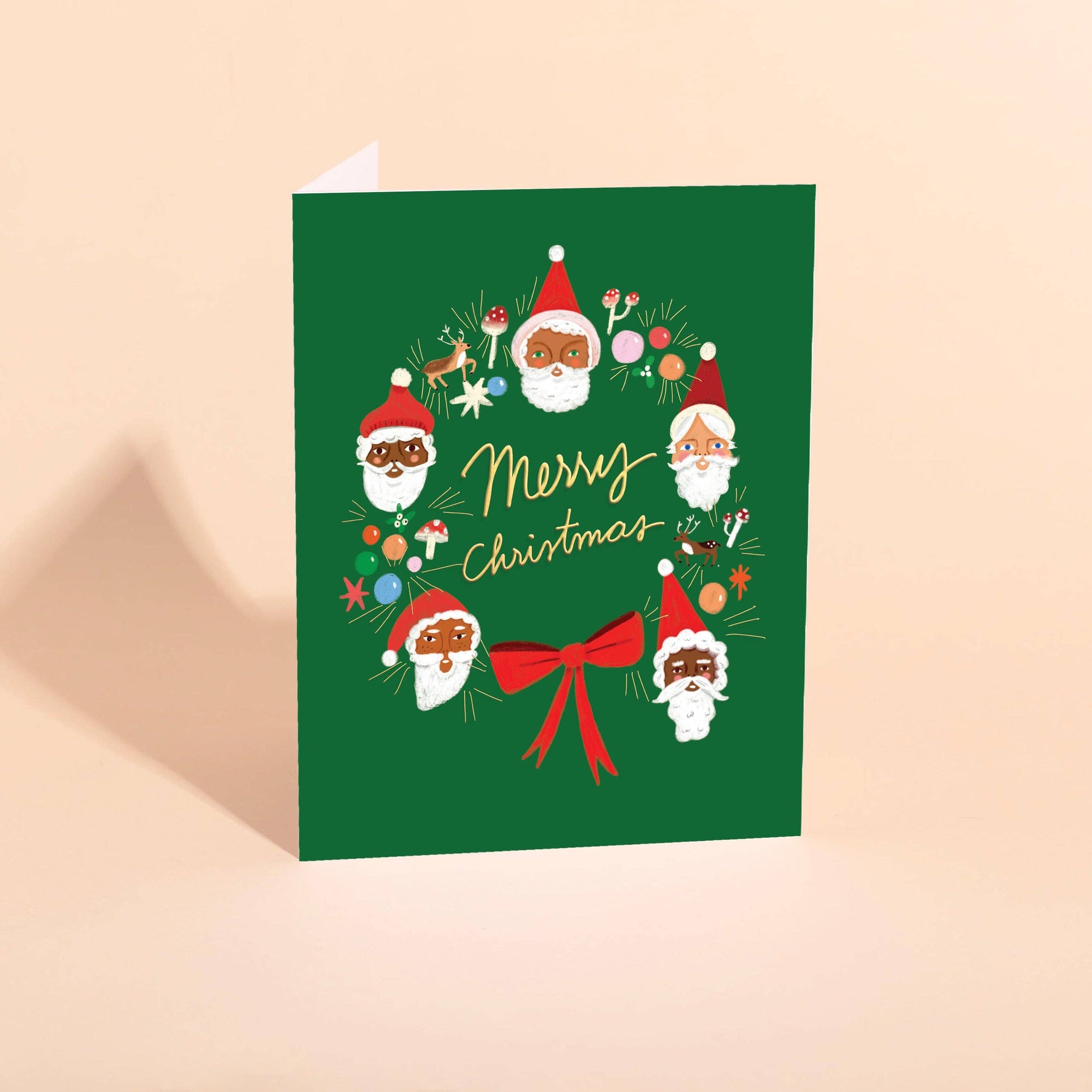FATHER CHRISTMAS WREATH - Holiday Card