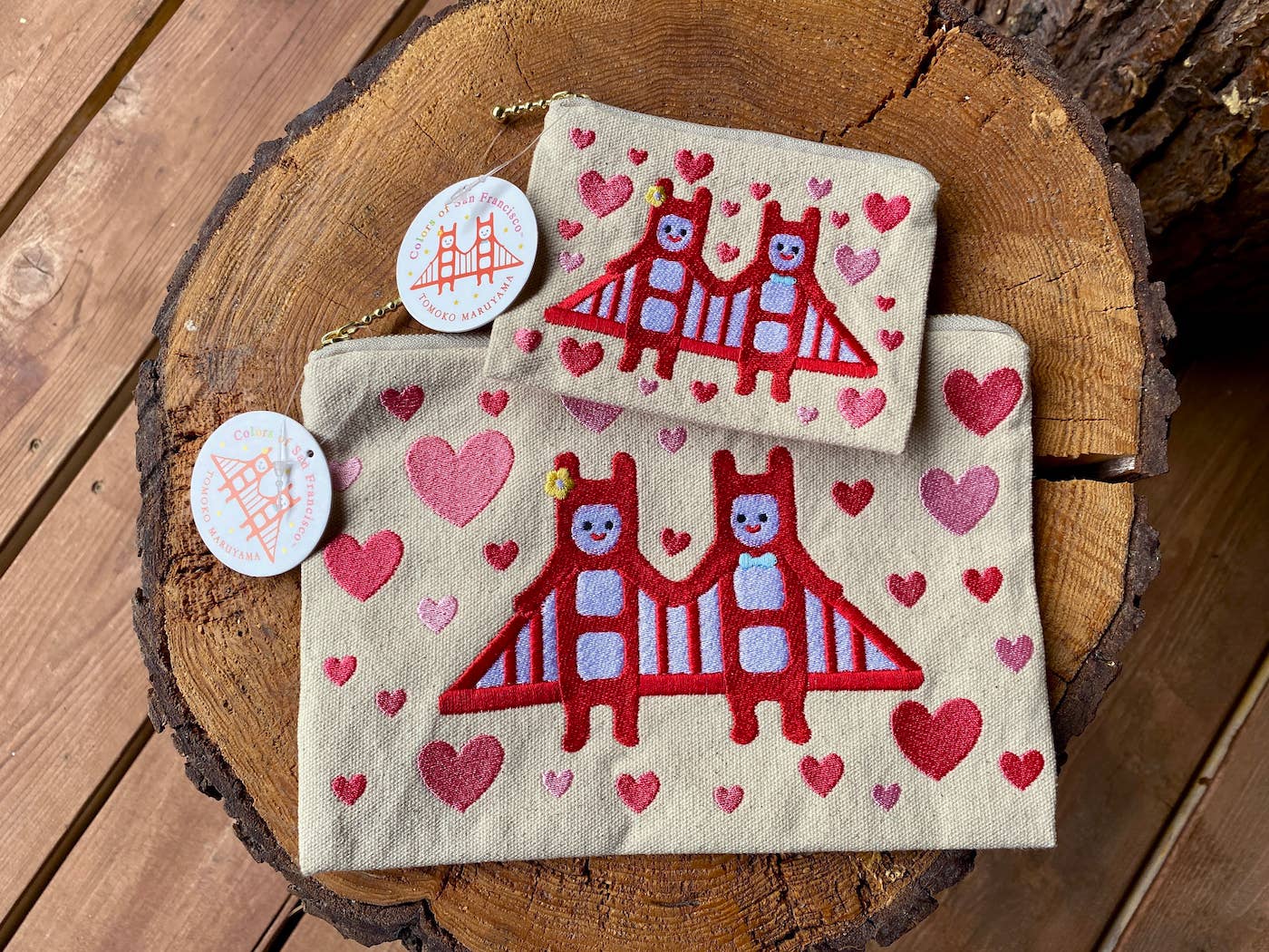 Embroidered San Francisco Golden Gate Twins Coin Purse