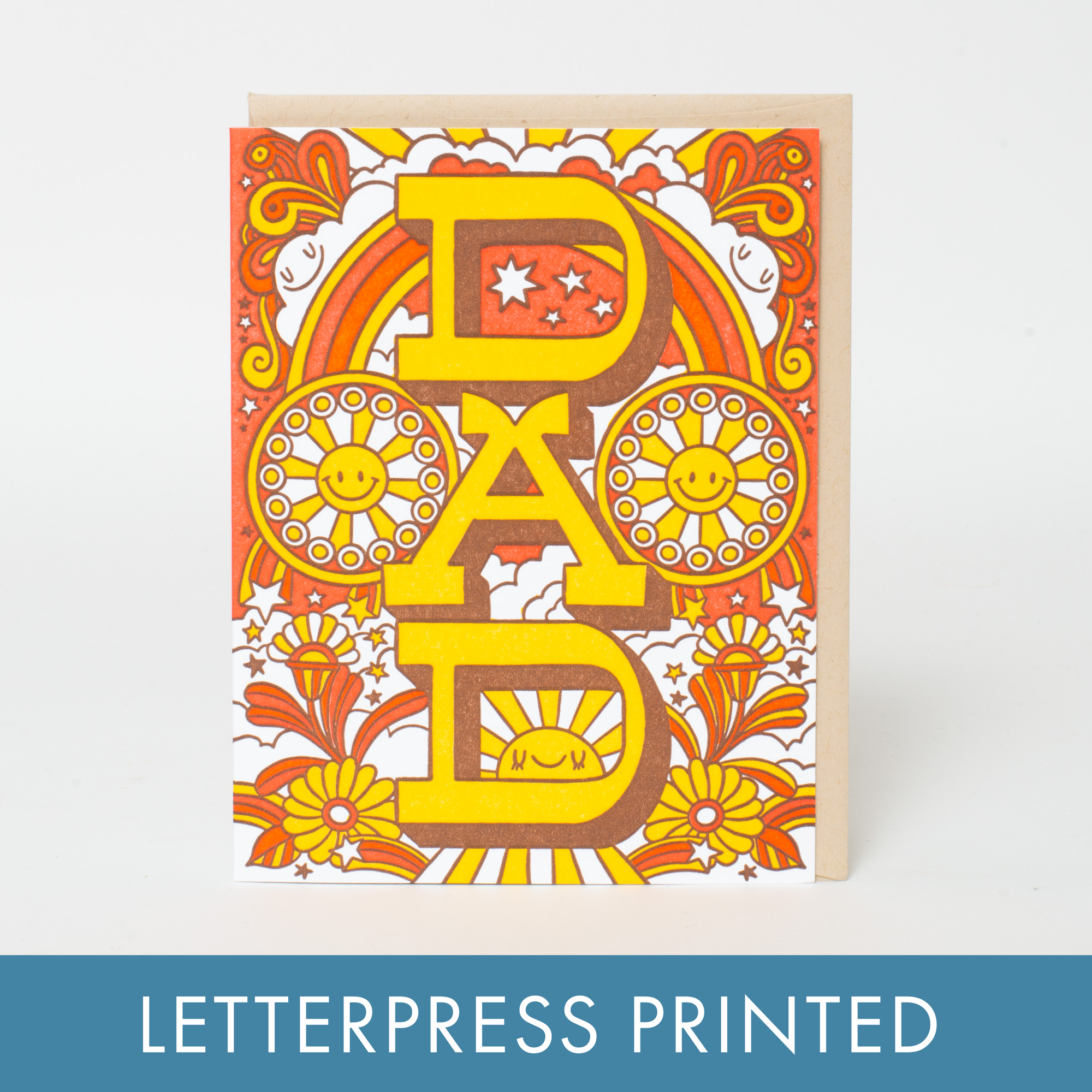 Groovy Father's Day Letterpress Card