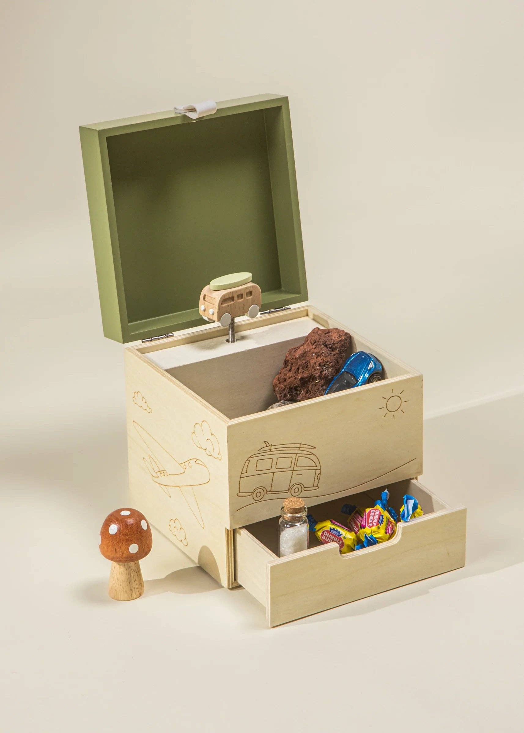 Wooden Musical Souvenir Box - Travel