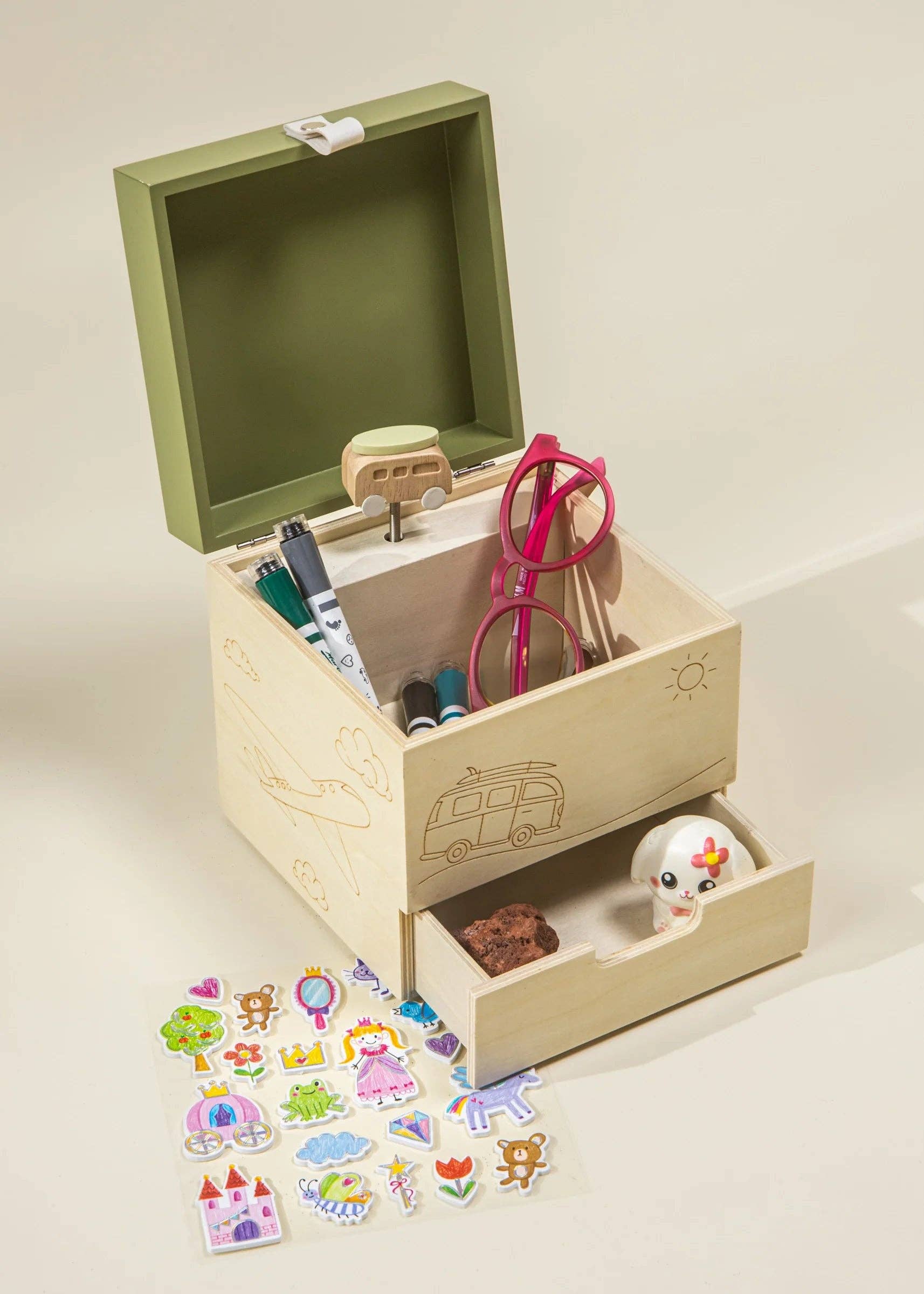 Wooden Musical Souvenir Box - Travel