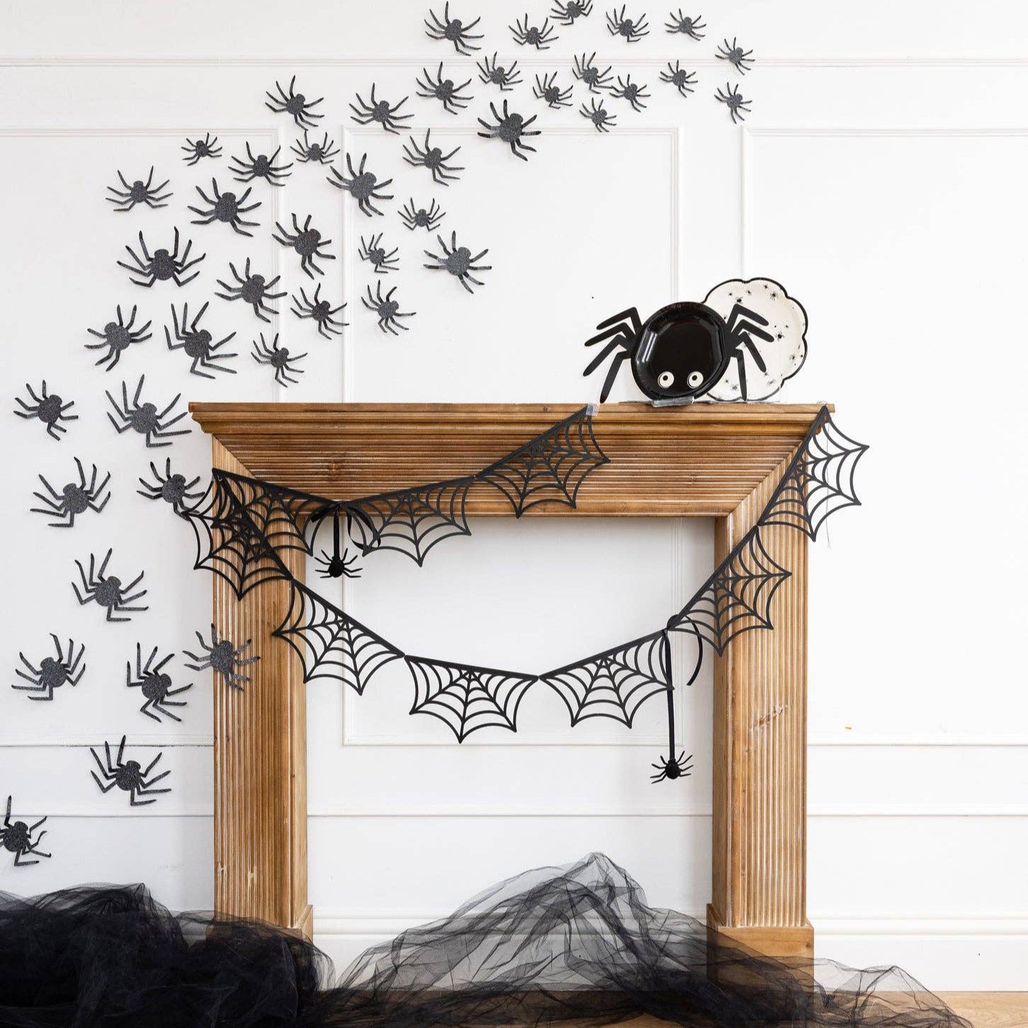 Glittered Halloween Wall Spider Decorations