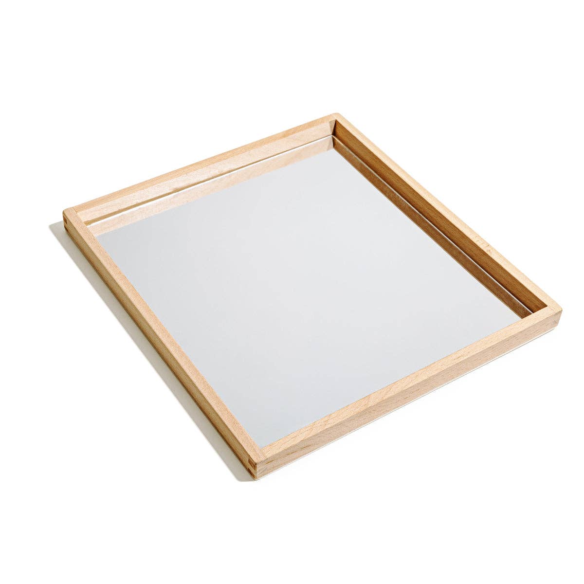 Wooden frame with a white screen on a white background