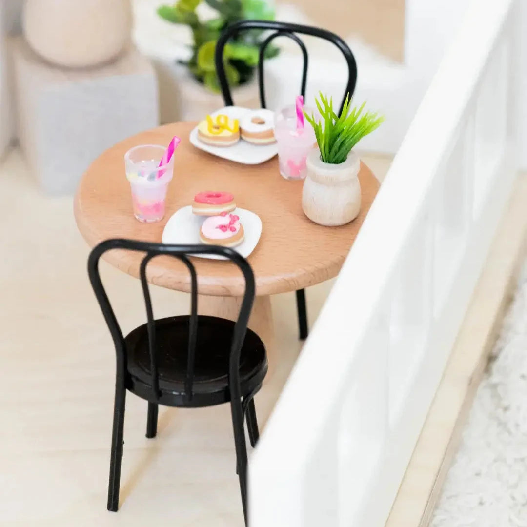 Dollhouse Metal Bistro Chair Set - Black