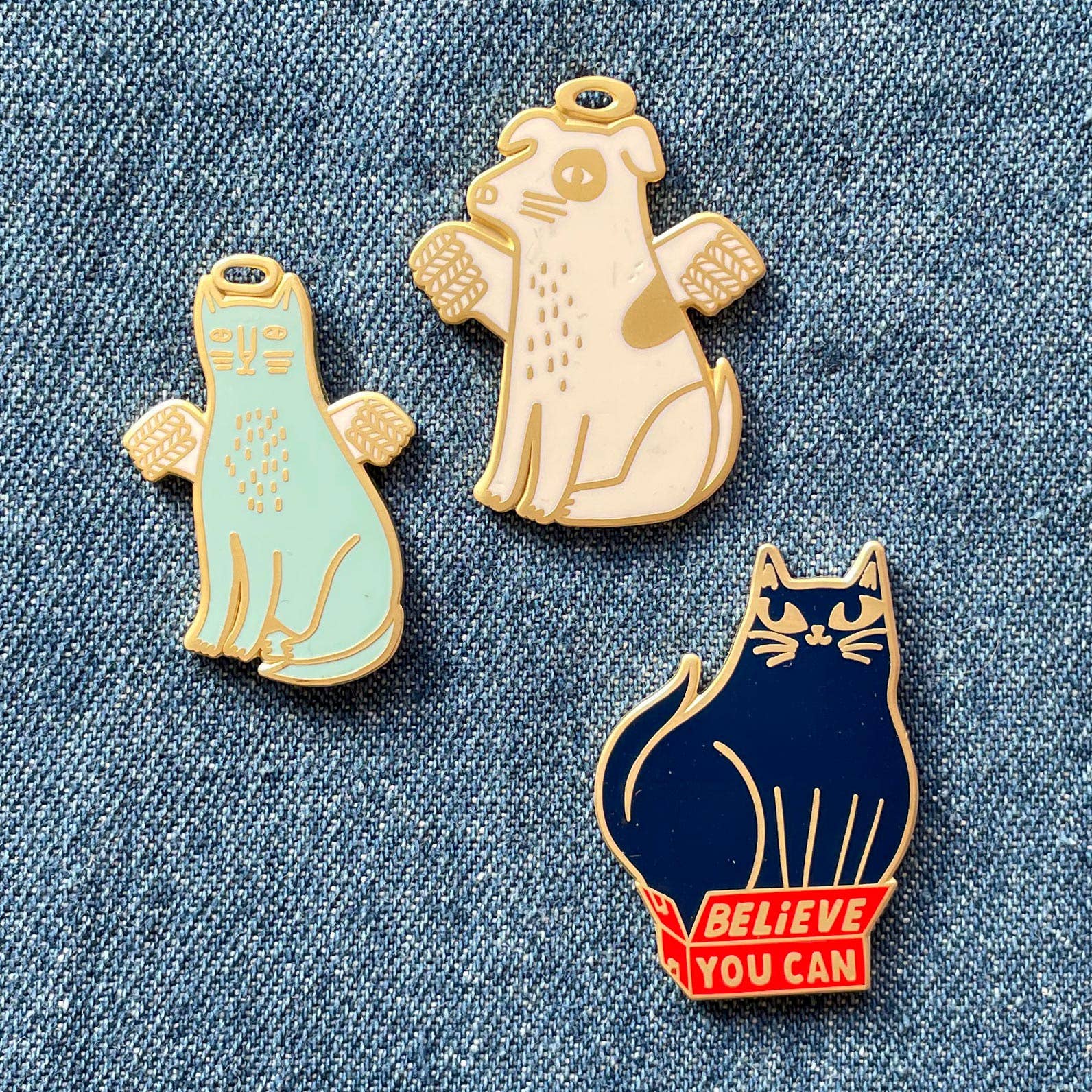 Believe You Can Black Cat Enamel Pin