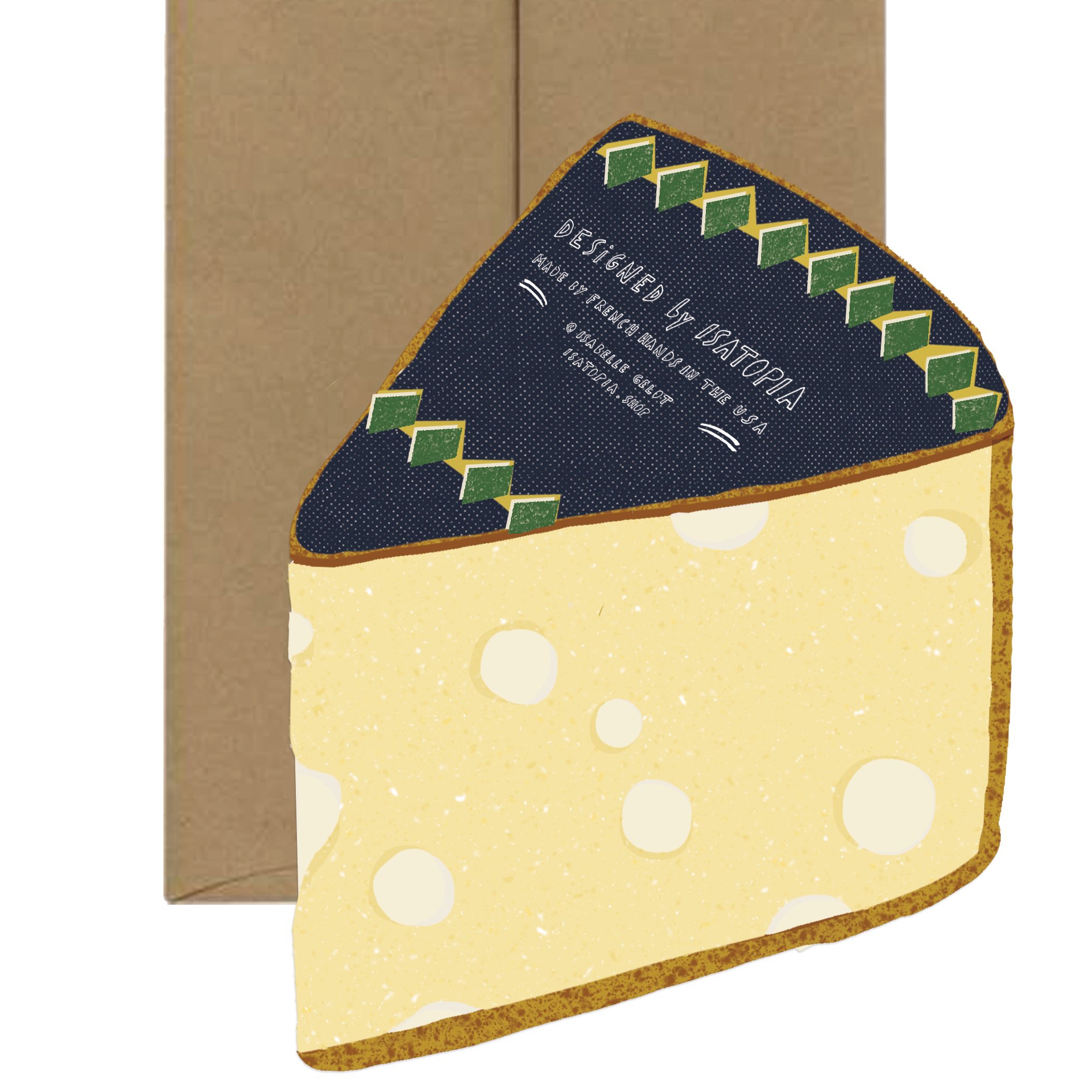 Cheese Card - French Collection Die Cut -hello