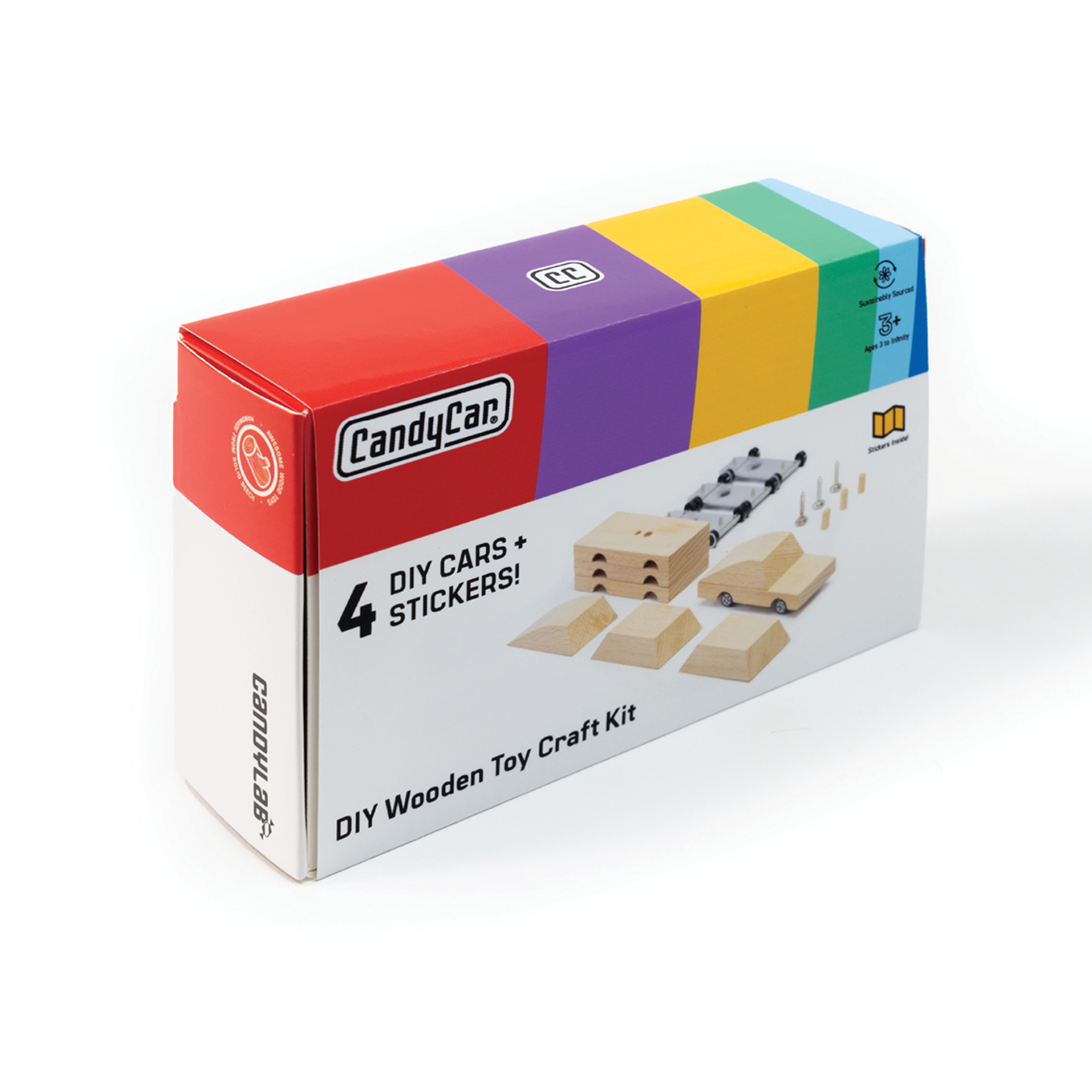 CandyCane DIY Wooden Toy Craft Kit packaging with colorful design on a white background