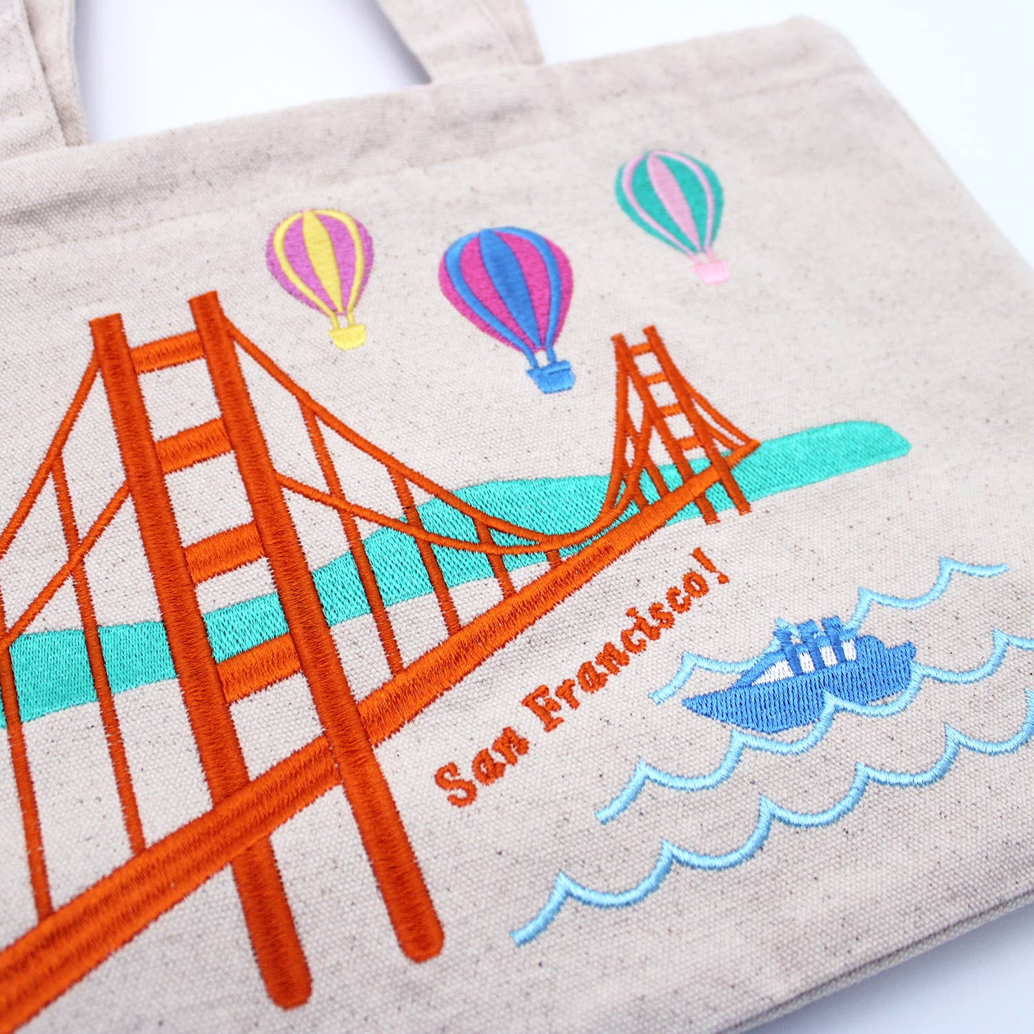 Embroidered San Francisco Colorful Balloons Lunch Bag