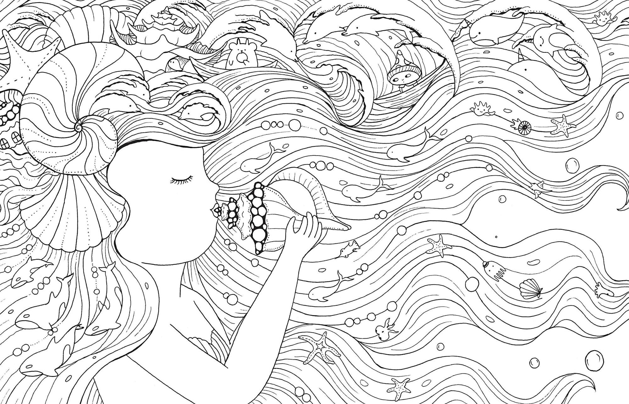 A Million Mermaids Coloring Book