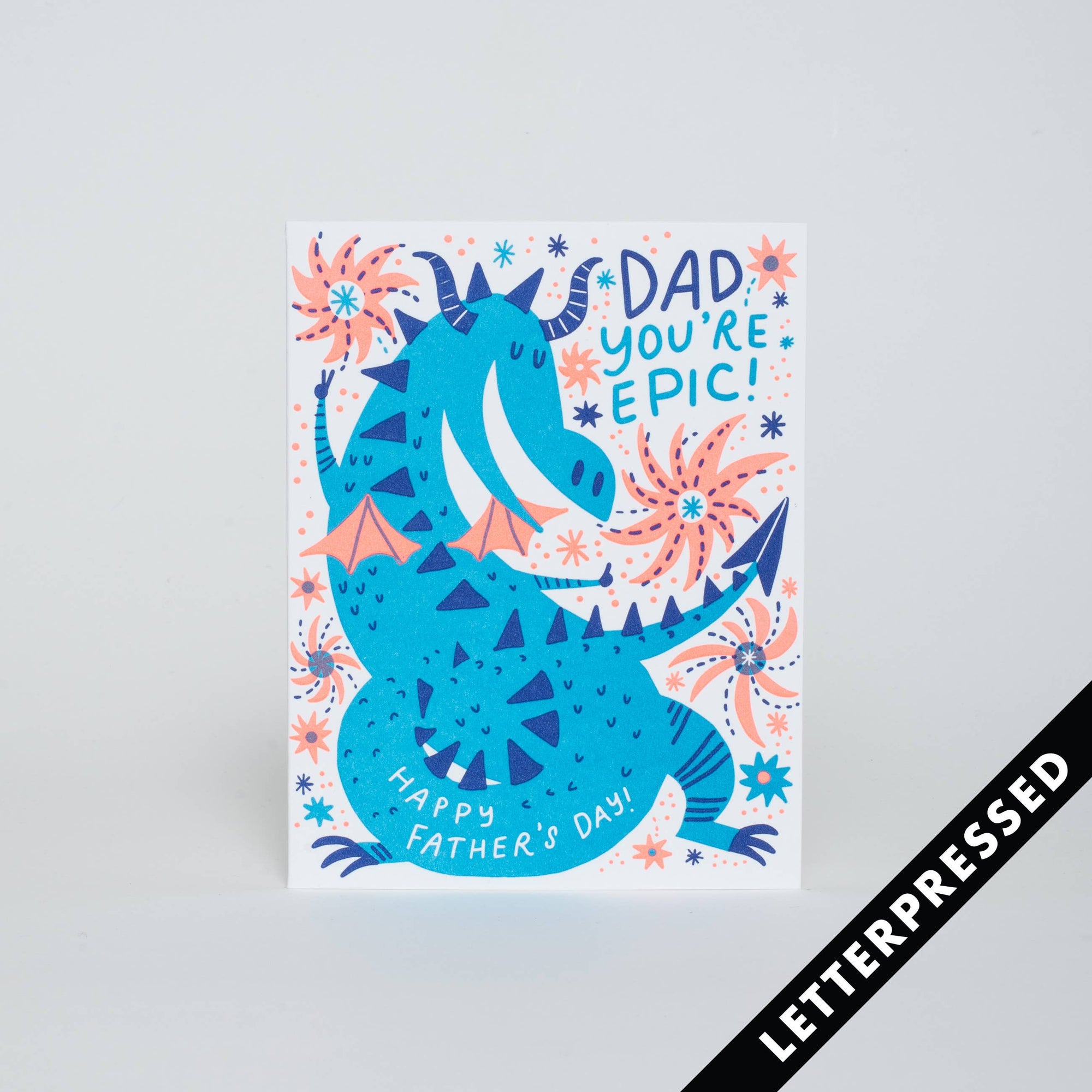 Epic Dragon Dad Letterpress Greeting Card by Hello!Lucky