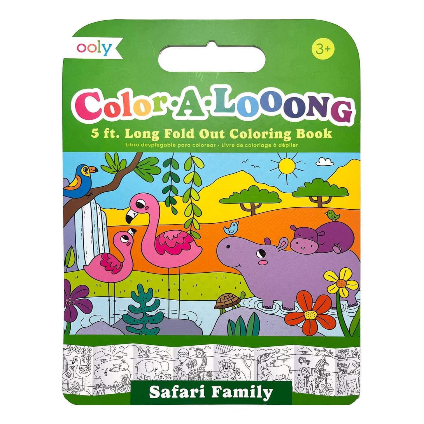 Color-A-Loong 5' Fold Out Coloring Book - Safari Family