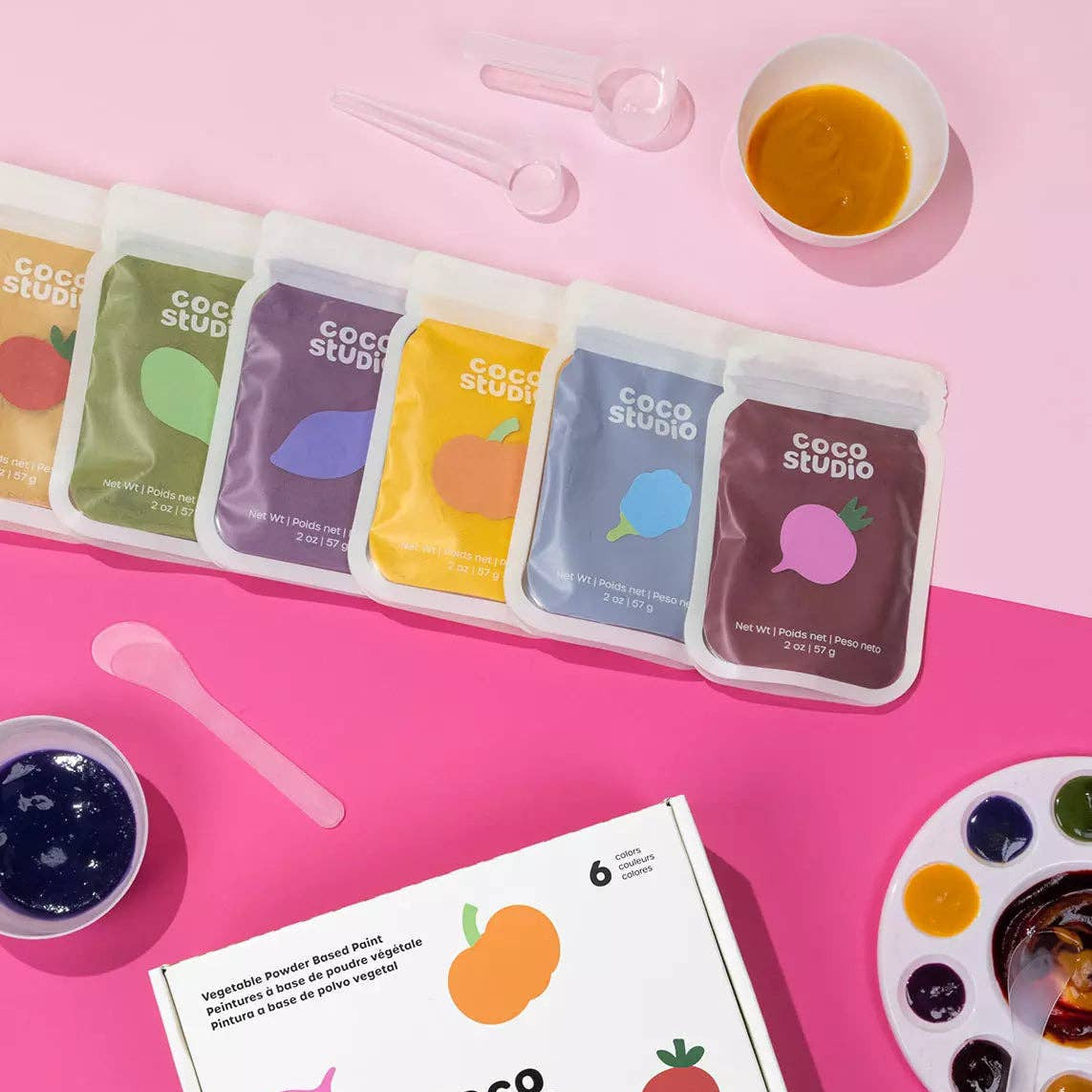 Vegetable Powder Based Paint Set - 6 Colors