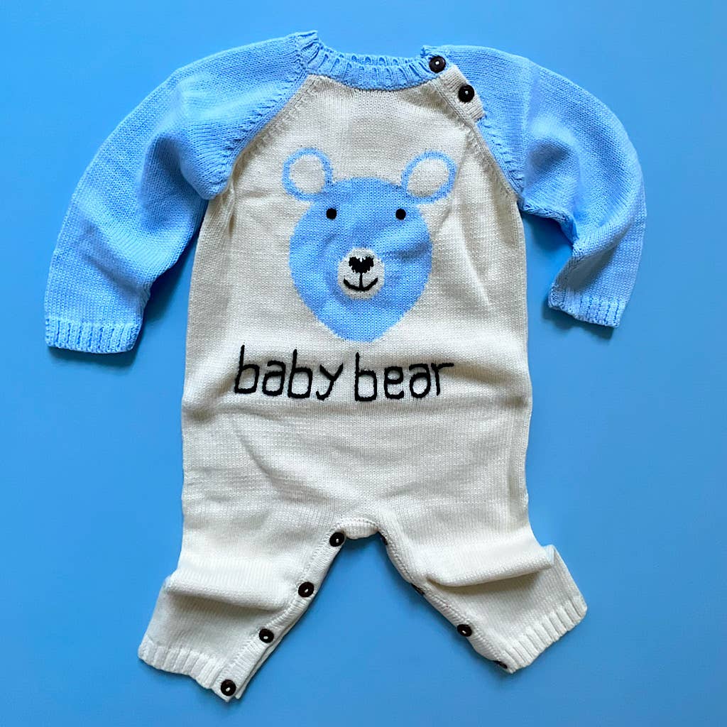 Organic Knit Baby Romper-baby bear