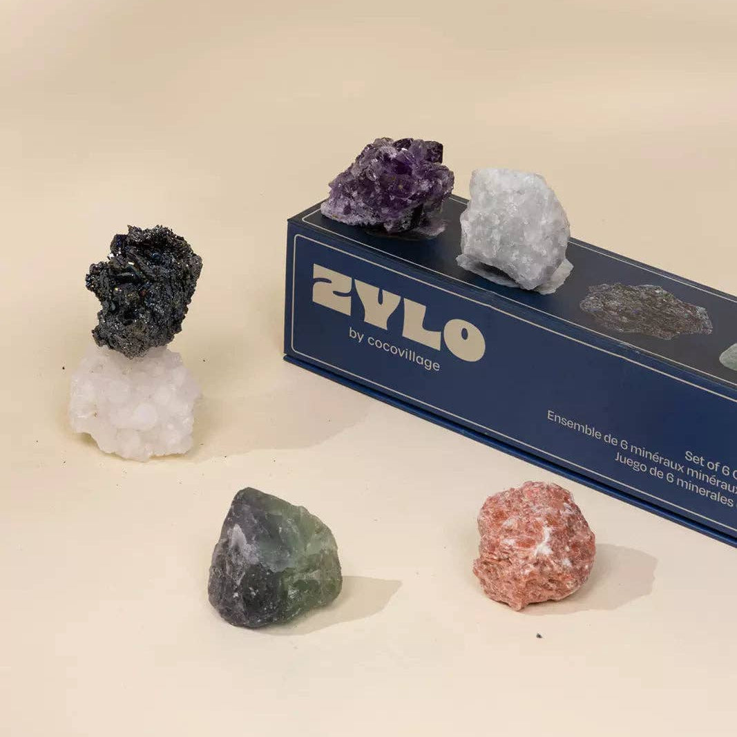 Set of 6 collectible Minerals - Mystic Pebbles