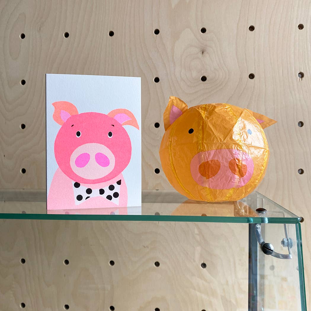 Paper Balloon Card - Pig