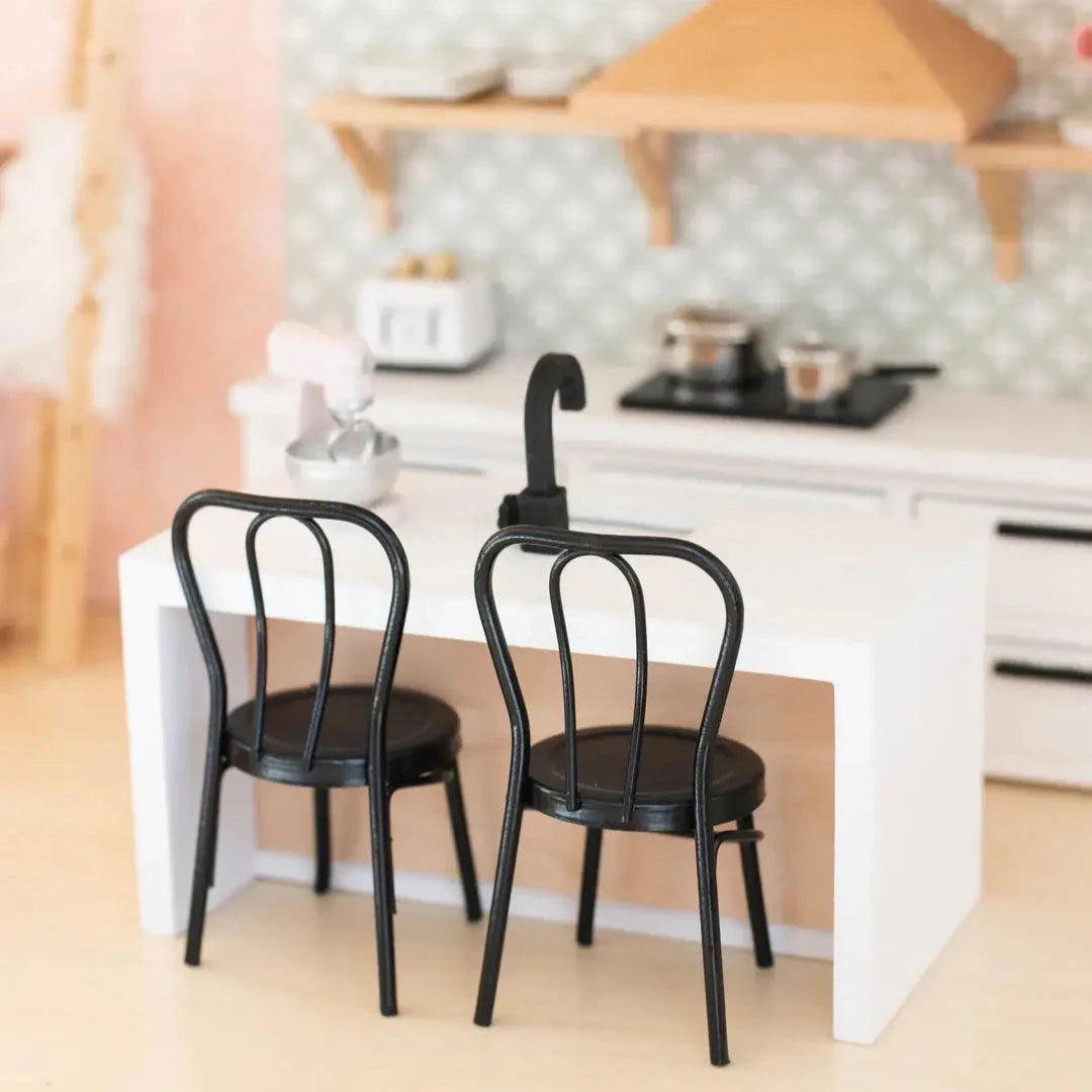 Dollhouse Metal Bistro Chair Set - Black