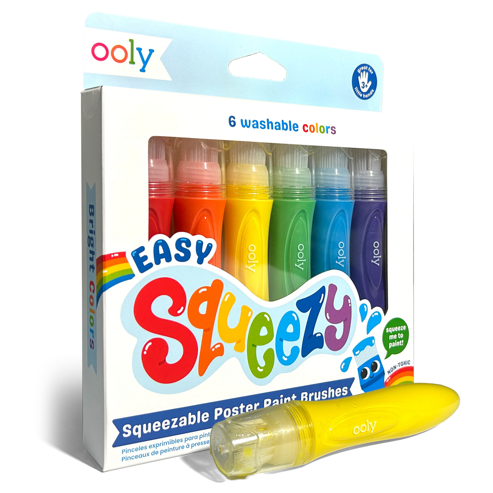 Easy Squeezy Squeezable Poster Paint Brushes - Set of 6