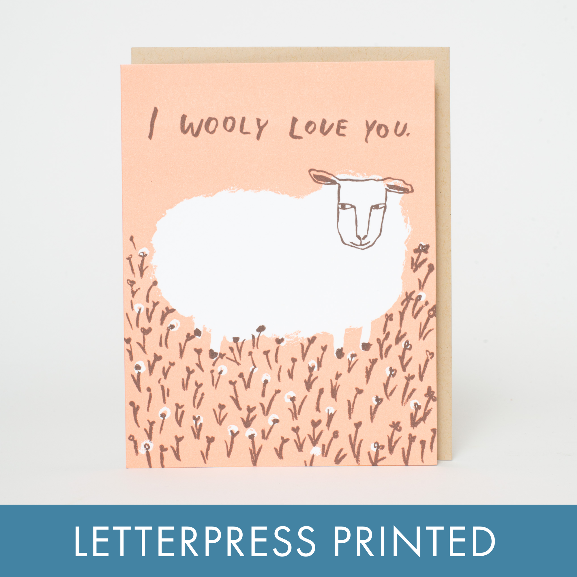 Wooly Love You Letterpress Card